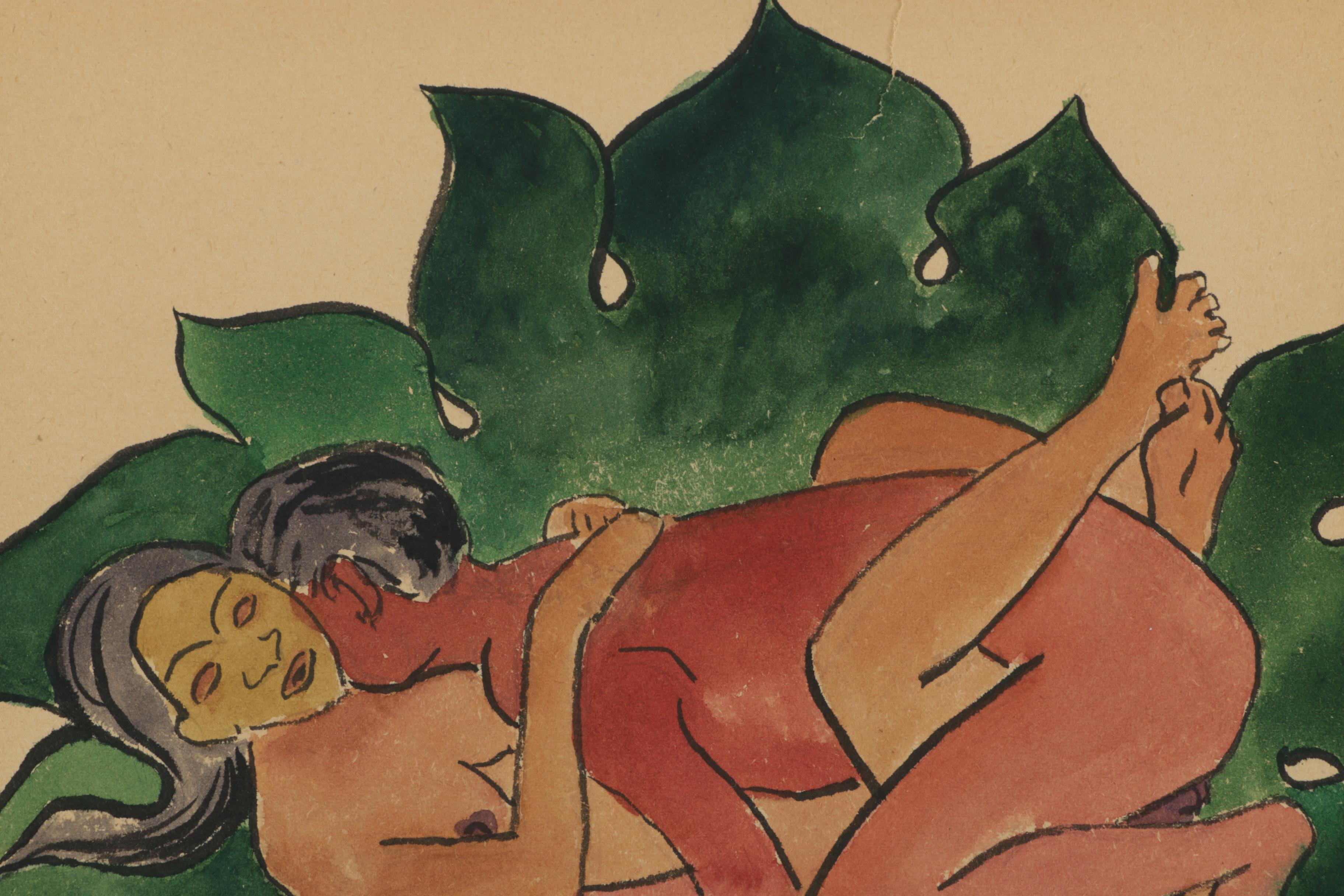 Gouache Painting After Paul Gauguin's "Te Faruru"