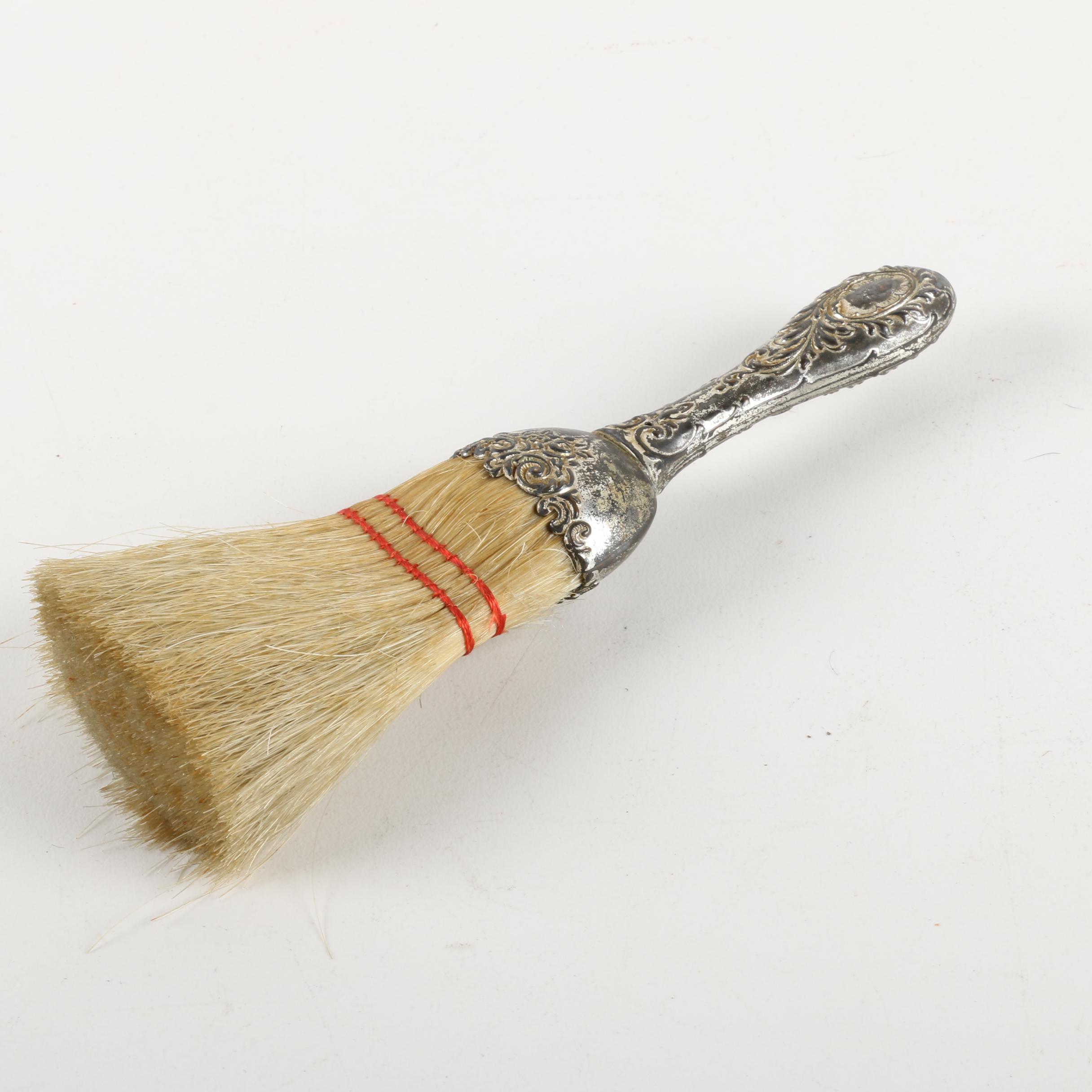 Small Hand Broom with Silver Toned Handle