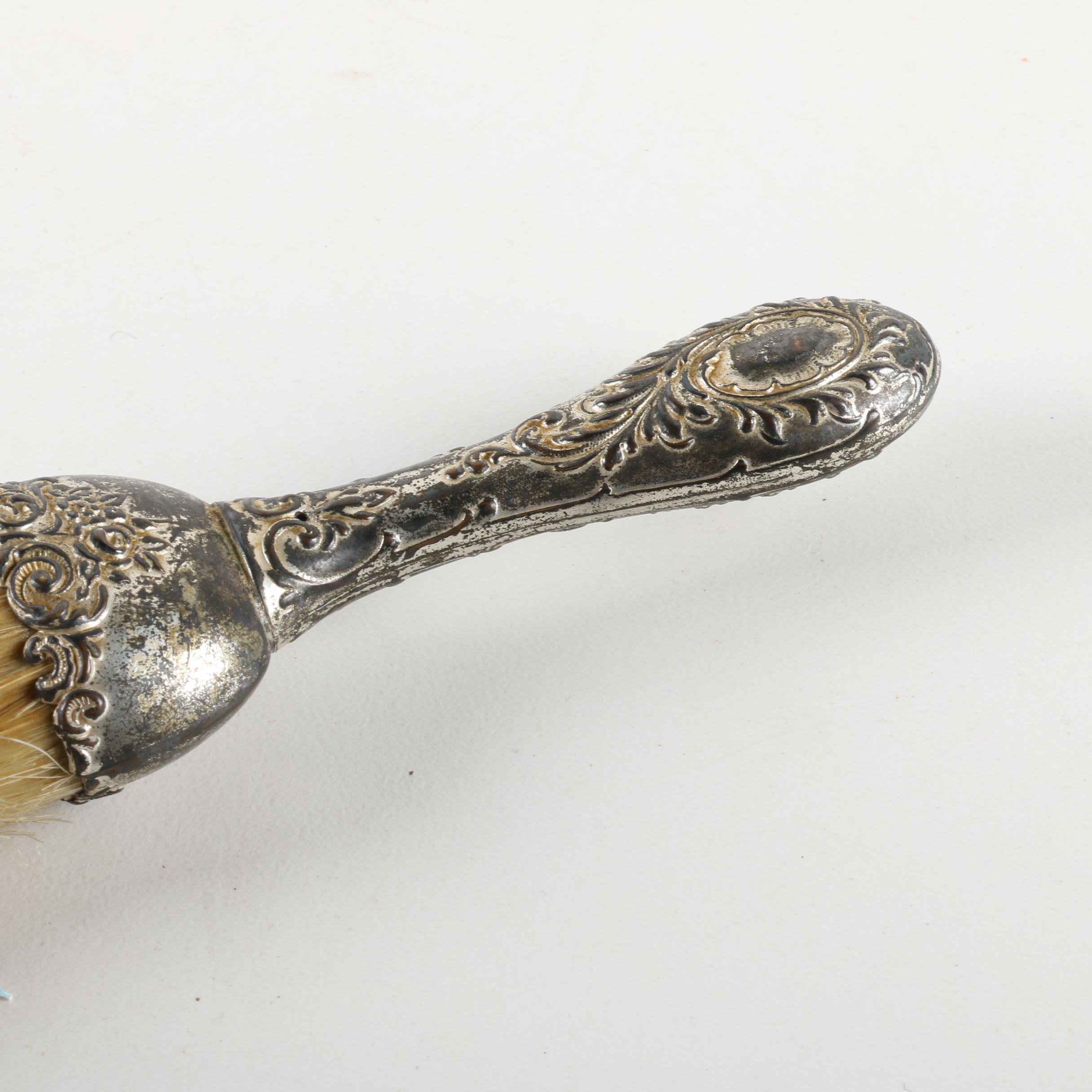 Small Hand Broom with Silver Toned Handle