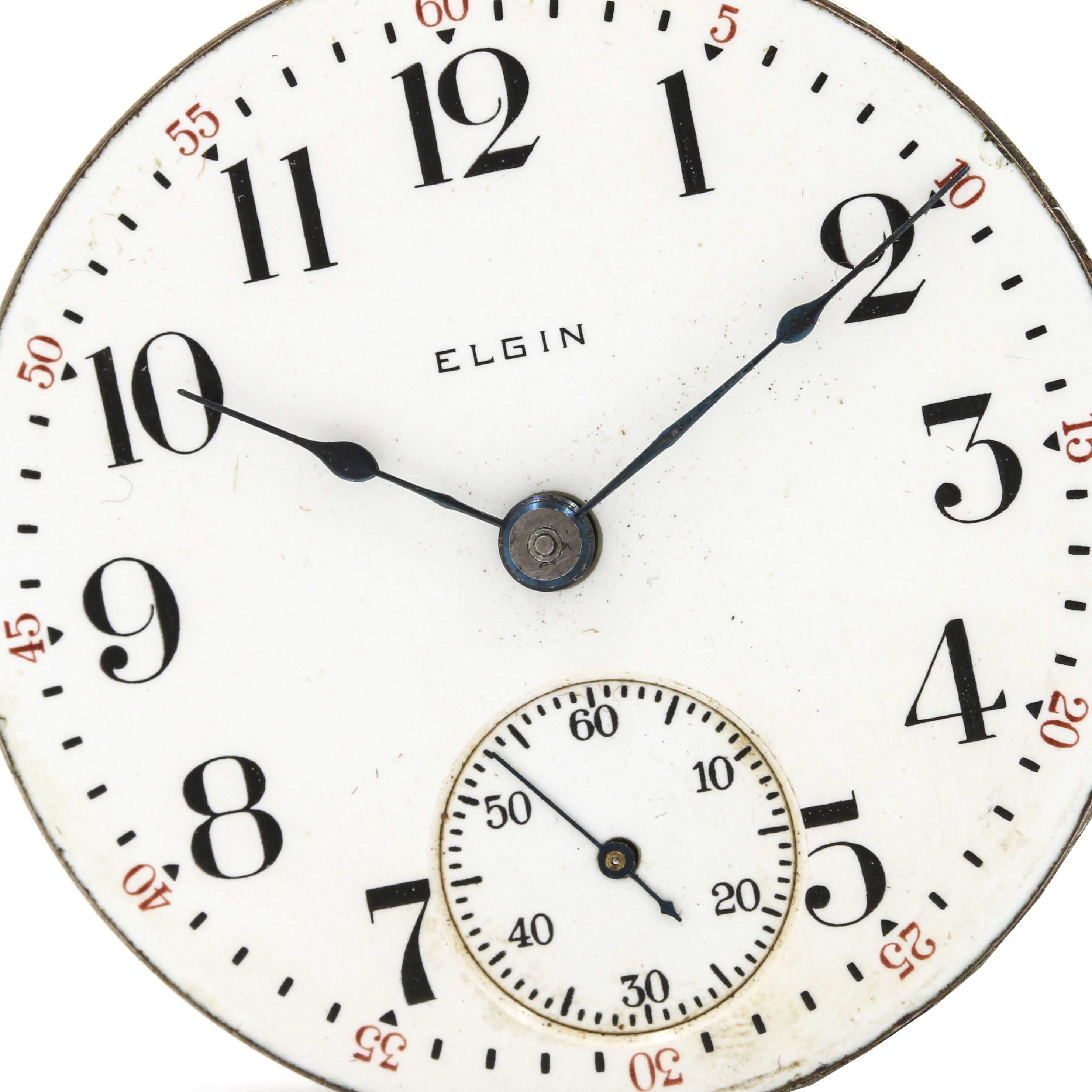 Antique Elgin Pocket Watch Movements With Dials and Hands