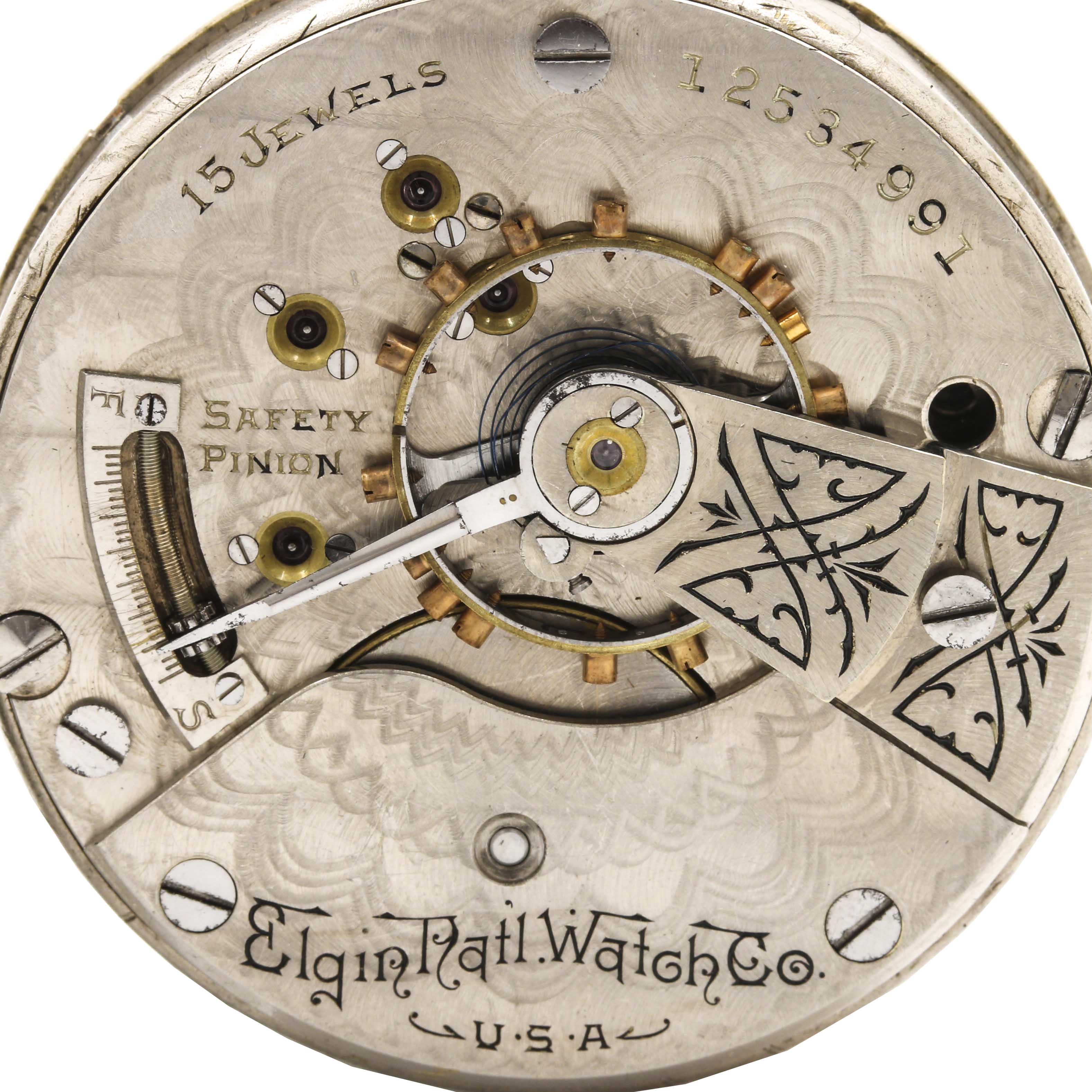 Antique Elgin Pocket Watch Movements With Dials and Hands