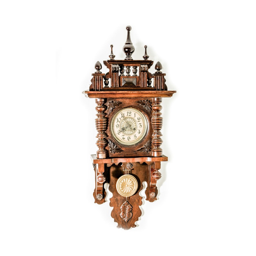 Ornate German Regulator Wall Clock