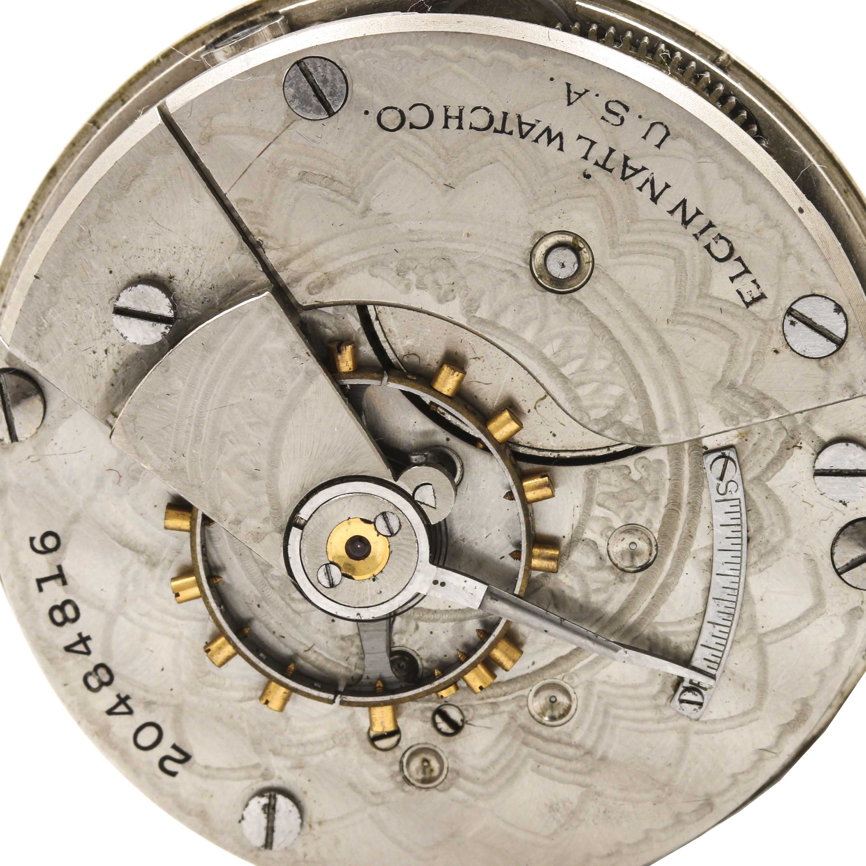 Antique Elgin Pocket Watch Movements With Dials and Hands