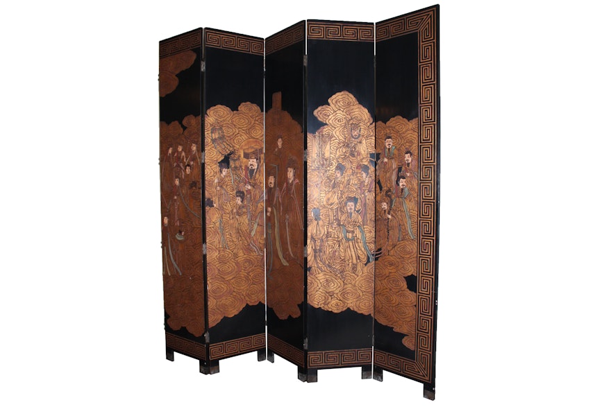 Five Panel Chinese Room Divider By Maitland-Smith