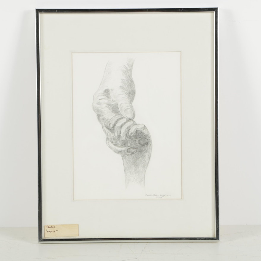 Edith Hoffman 1975 Pencil Drawing "Trust"