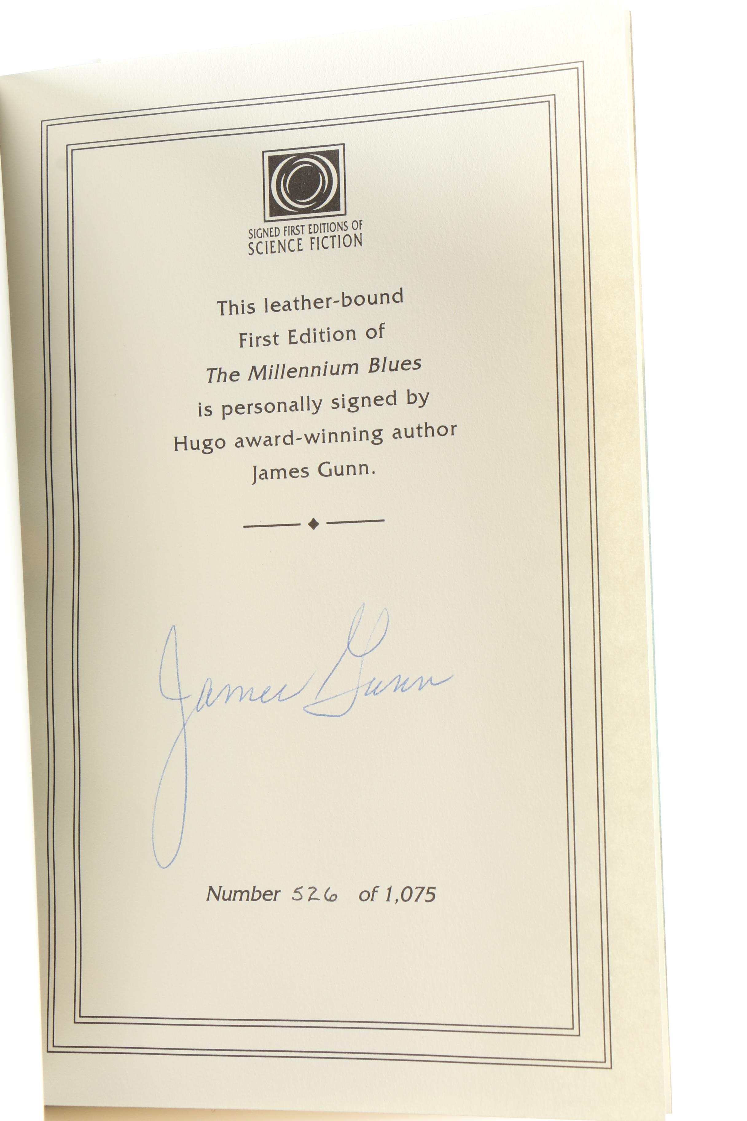 Easton Press Signed 2001 "The Millennium Blues" by James E. Gunn