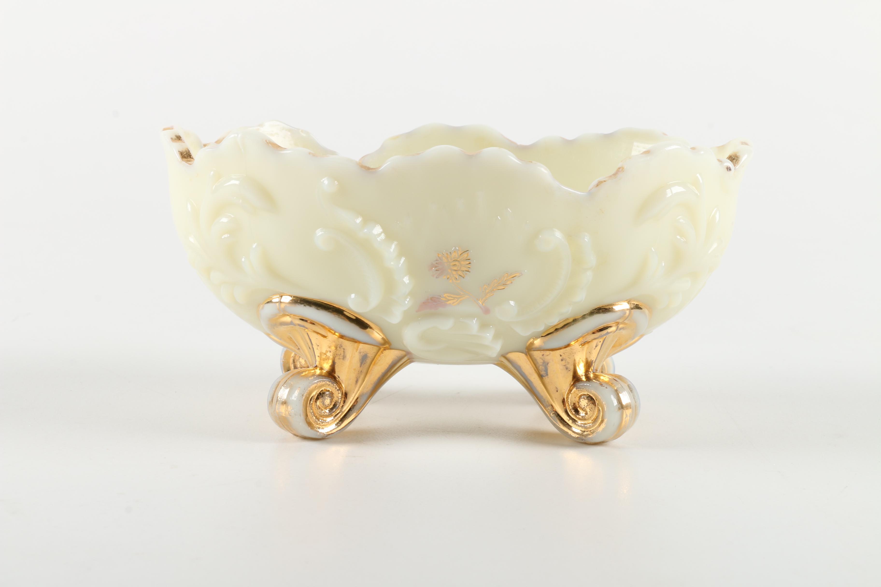 Porcelain Vase and Footed Bowl