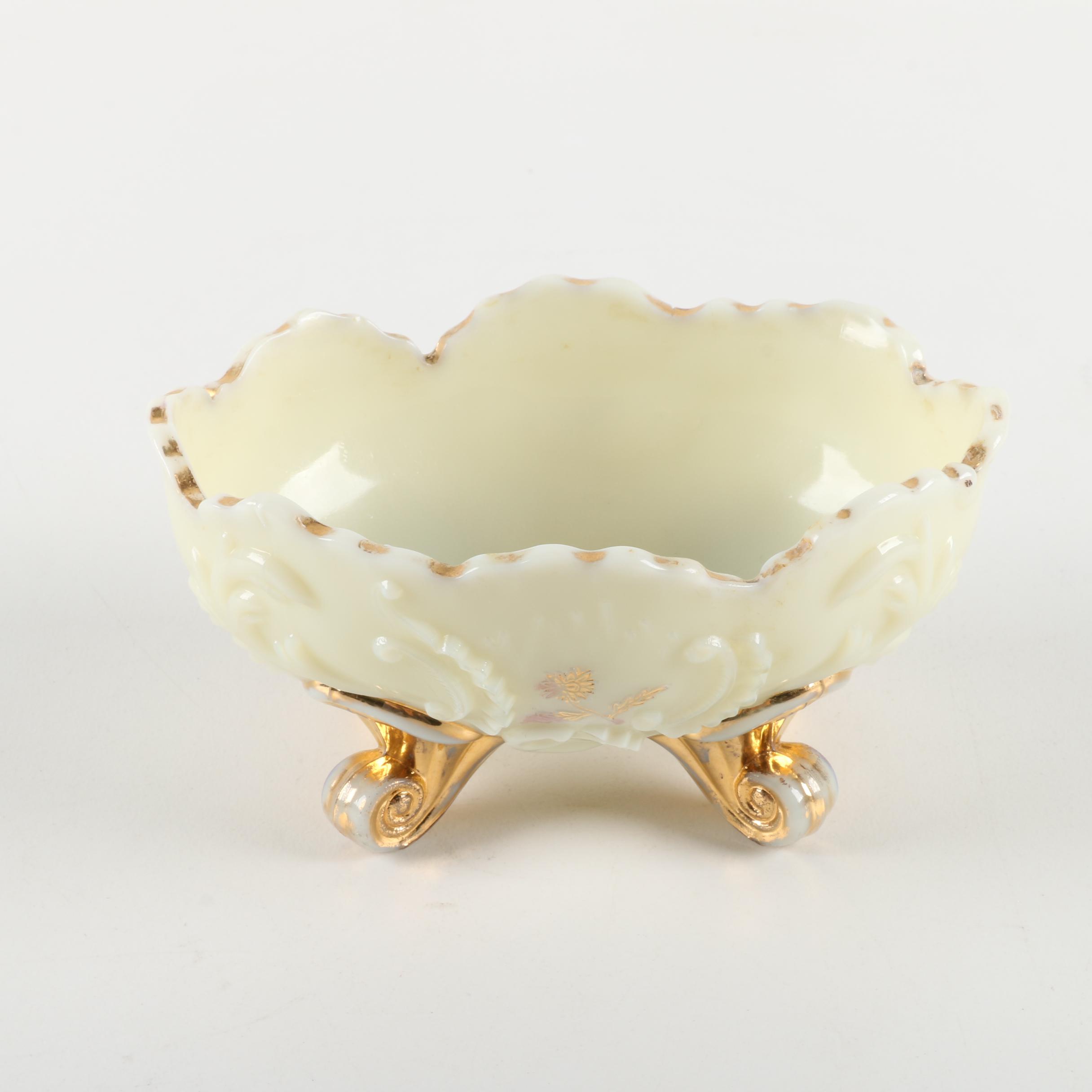 Porcelain Vase and Footed Bowl