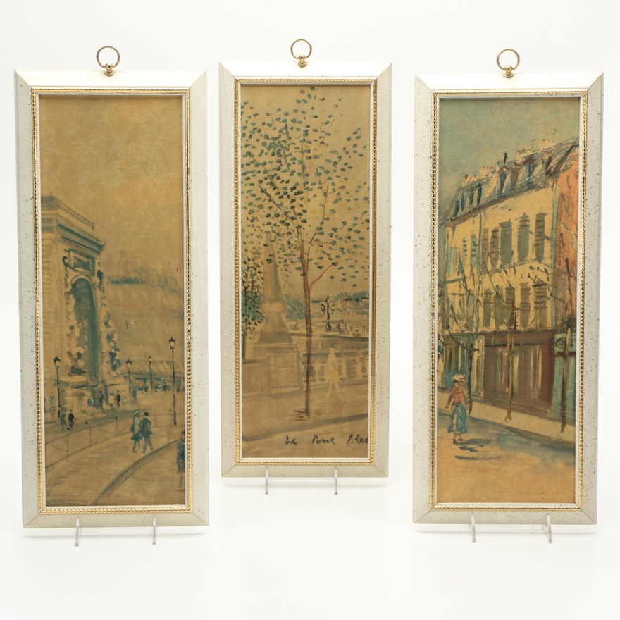 Offset Lithograph Prints of Parisian Scenes
