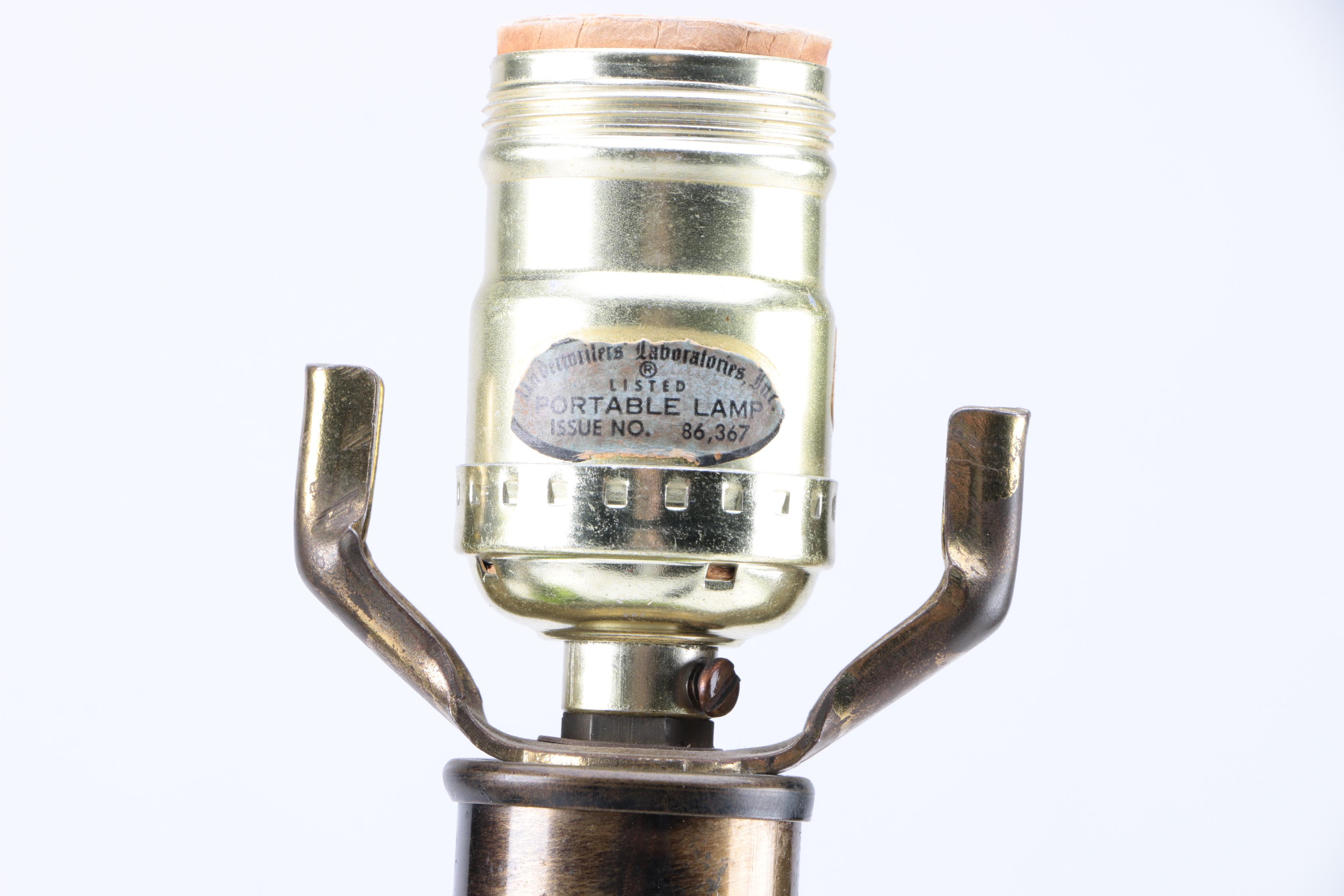 Mid-Century Green Glass Table Lamps