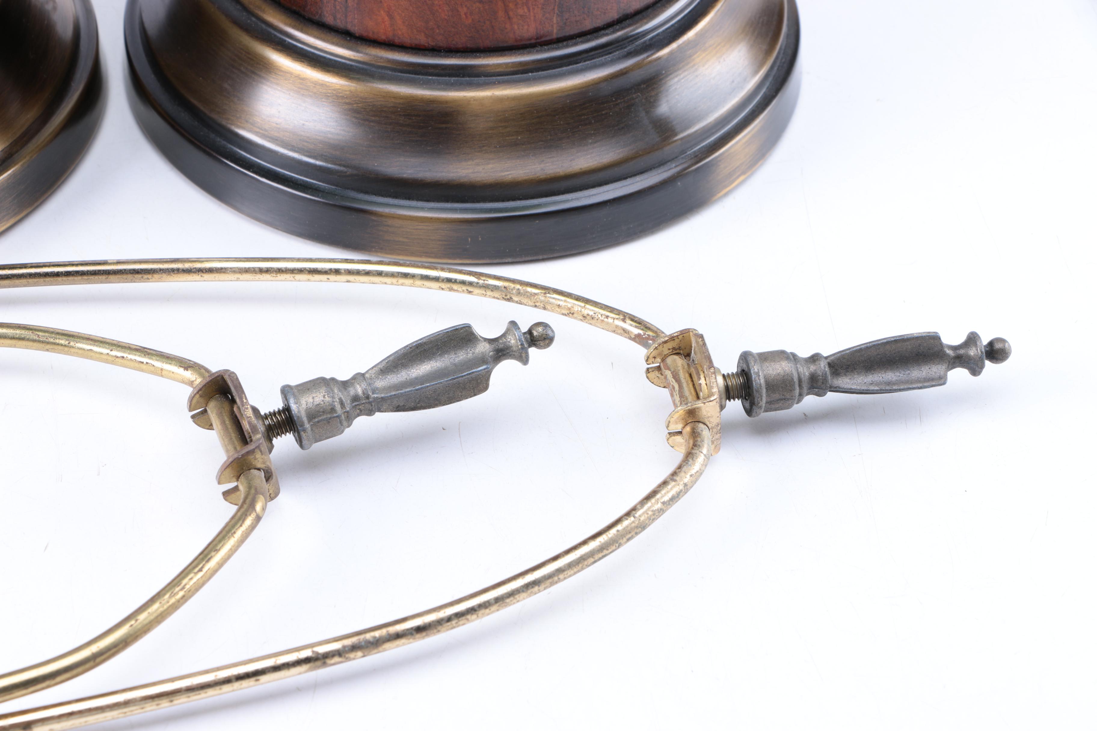 Mid-Century Green Glass Table Lamps