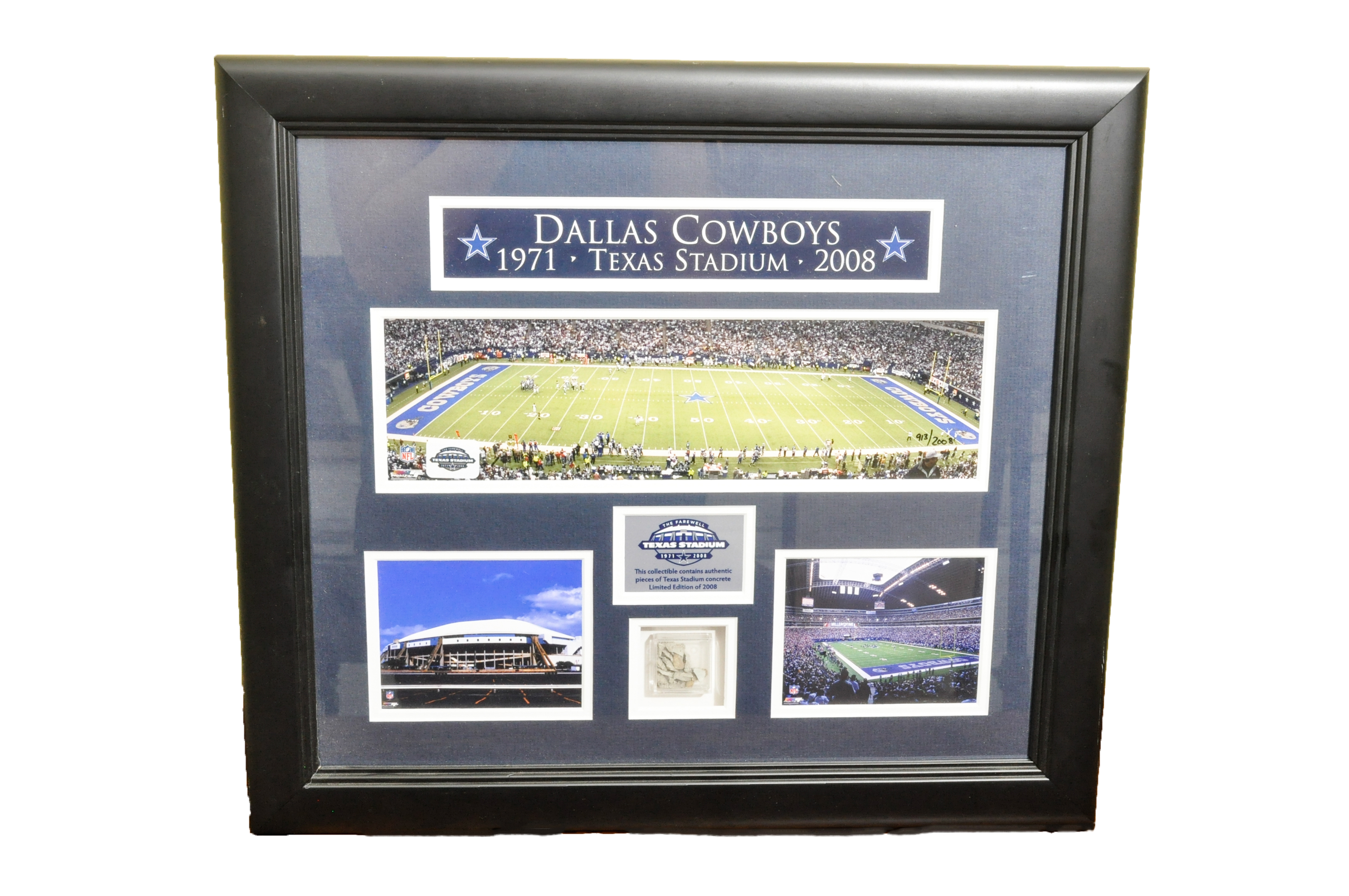 Pair of Dallas Cowboy Texas Stadium Seats with Framed Relics