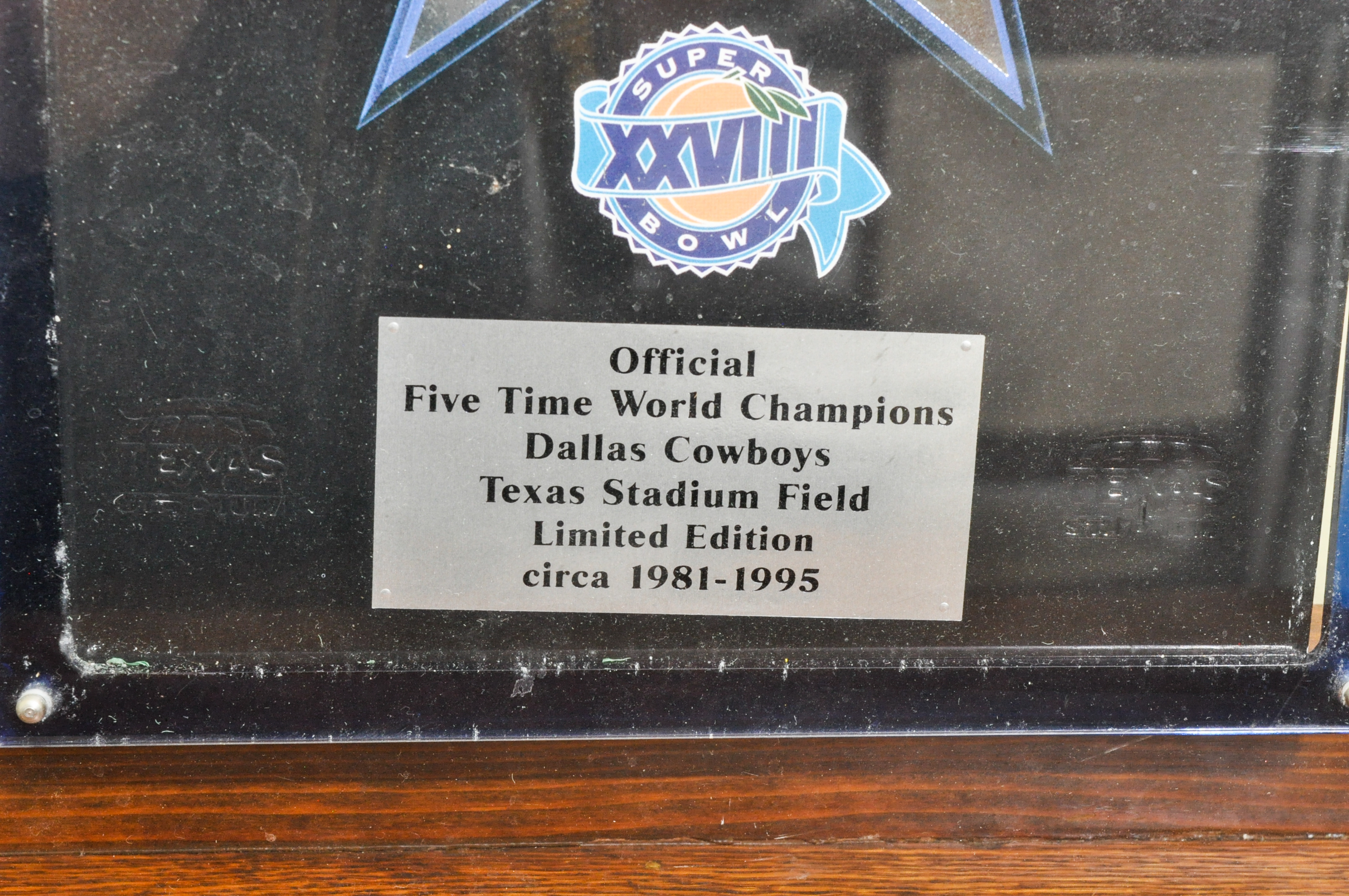 Pair of Dallas Cowboy Texas Stadium Seats with Framed Relics