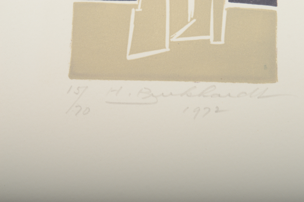 Hans G. Burkhardt Limited Edition Signed Linoleum Block Prints