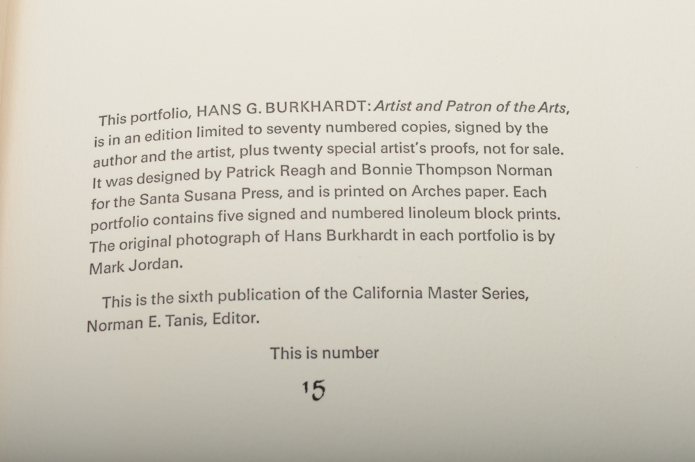 Hans G. Burkhardt Limited Edition Signed Linoleum Block Prints