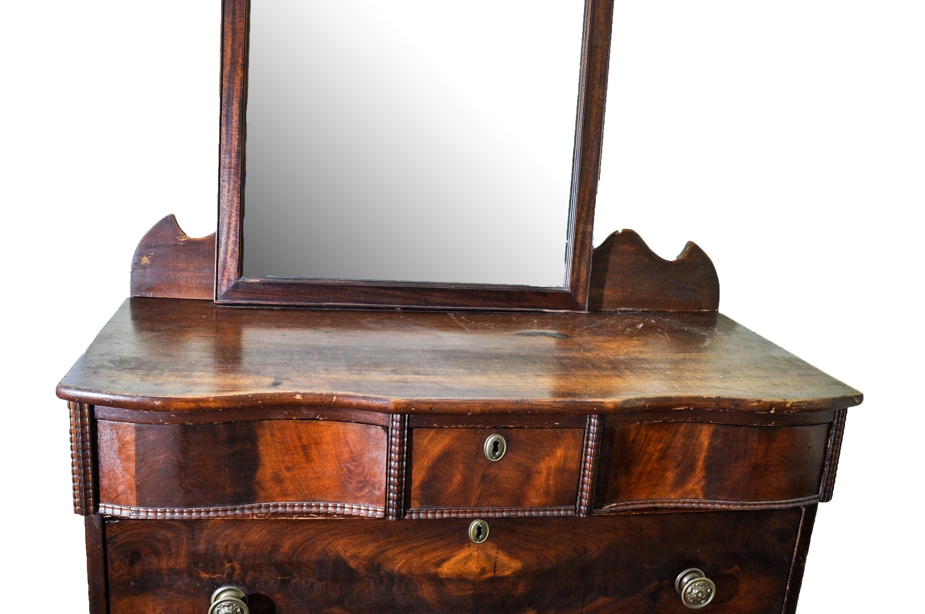 Empire / Early Victorian Chest of Drawers with Later Mirror