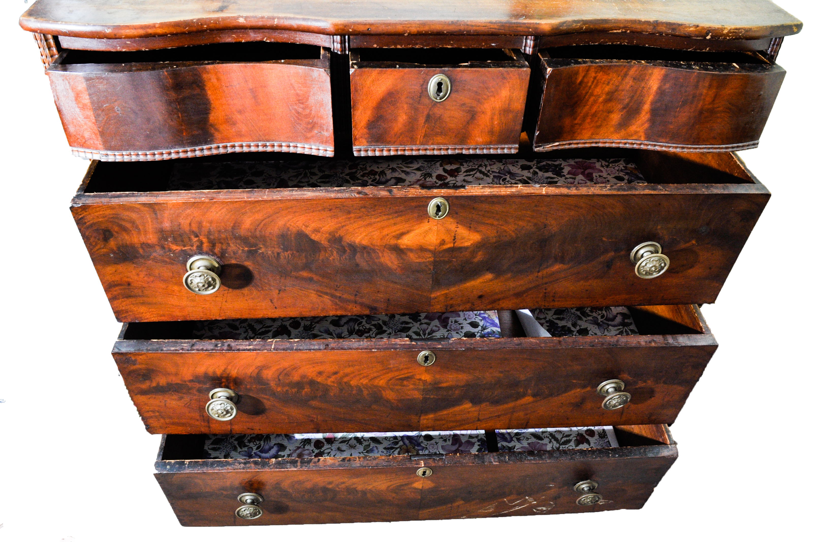 Empire / Early Victorian Chest of Drawers with Later Mirror