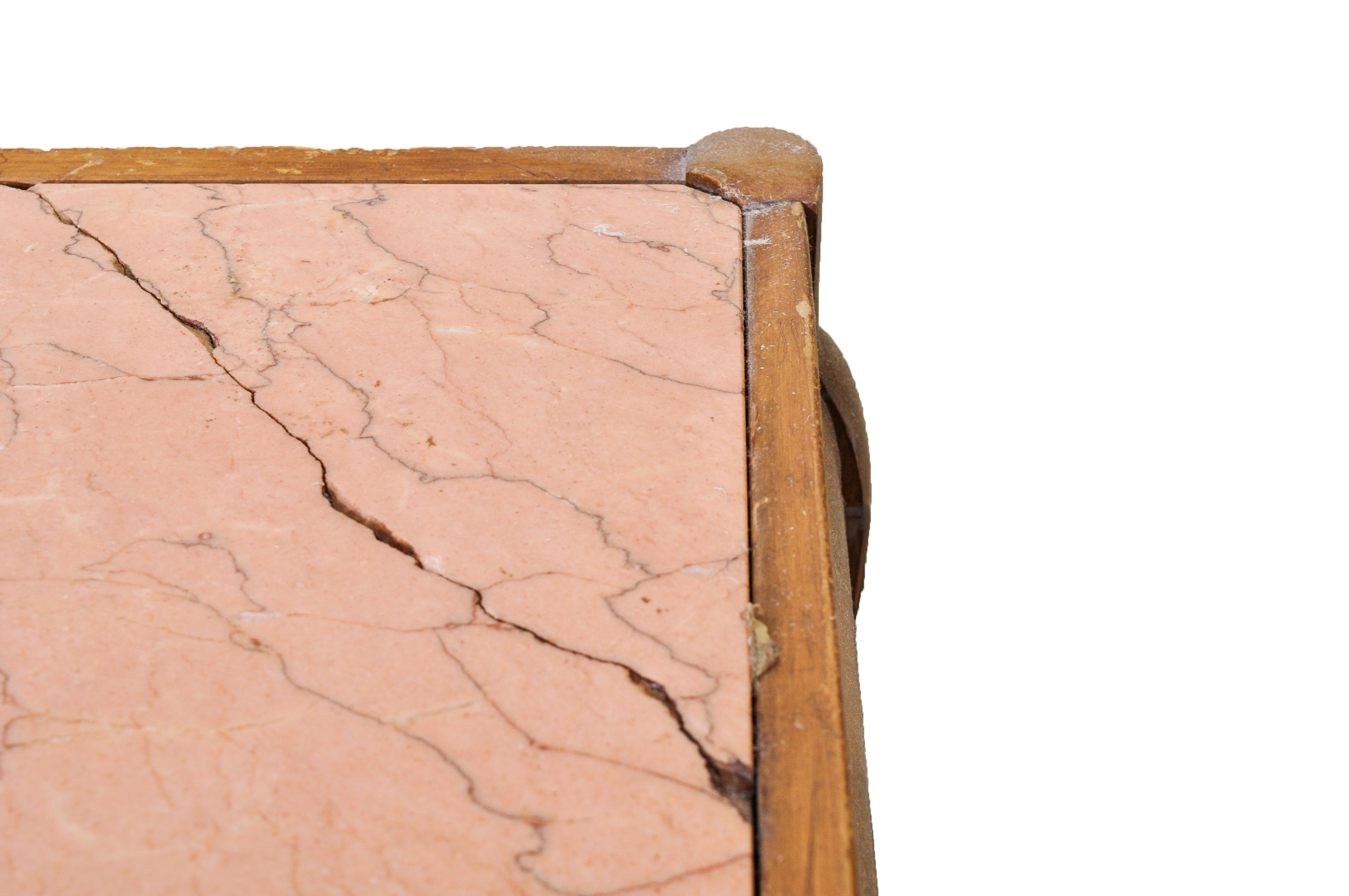 French Provincial Style Cherry End Table With Marble