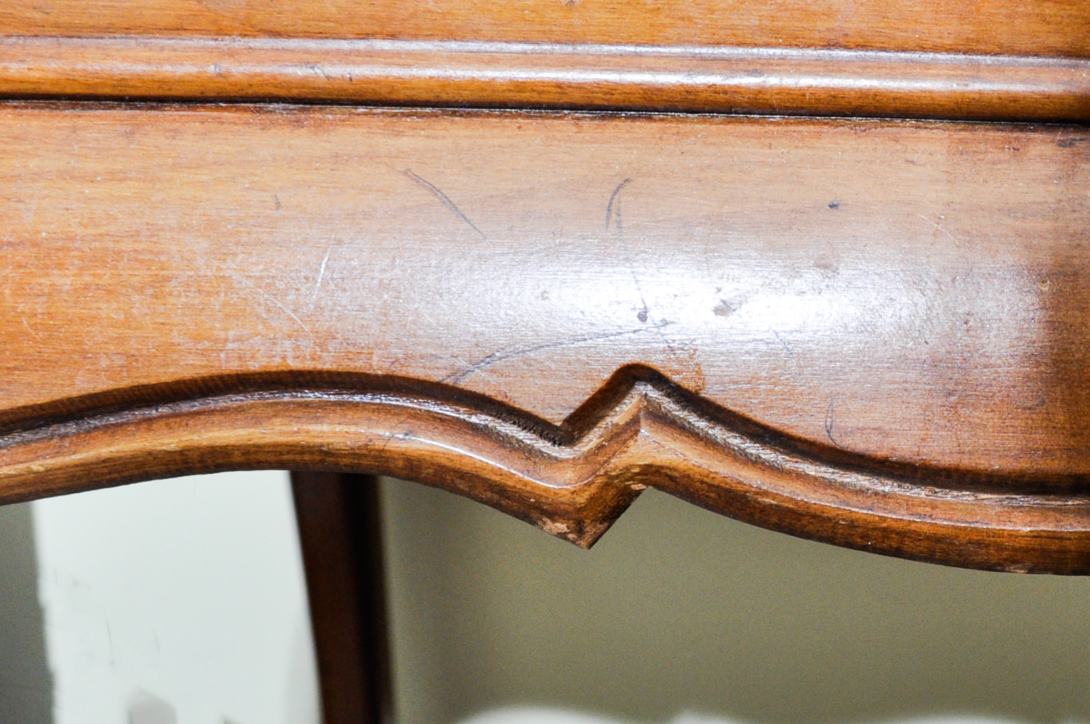 French Provincial Style Cherry End Table With Marble