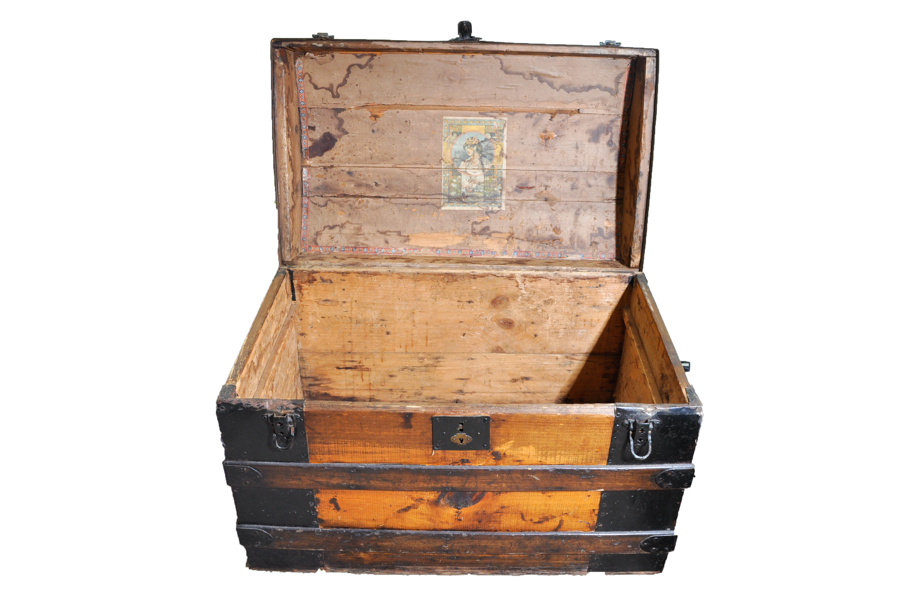 Vintage Wooden Dome Top Trunk
