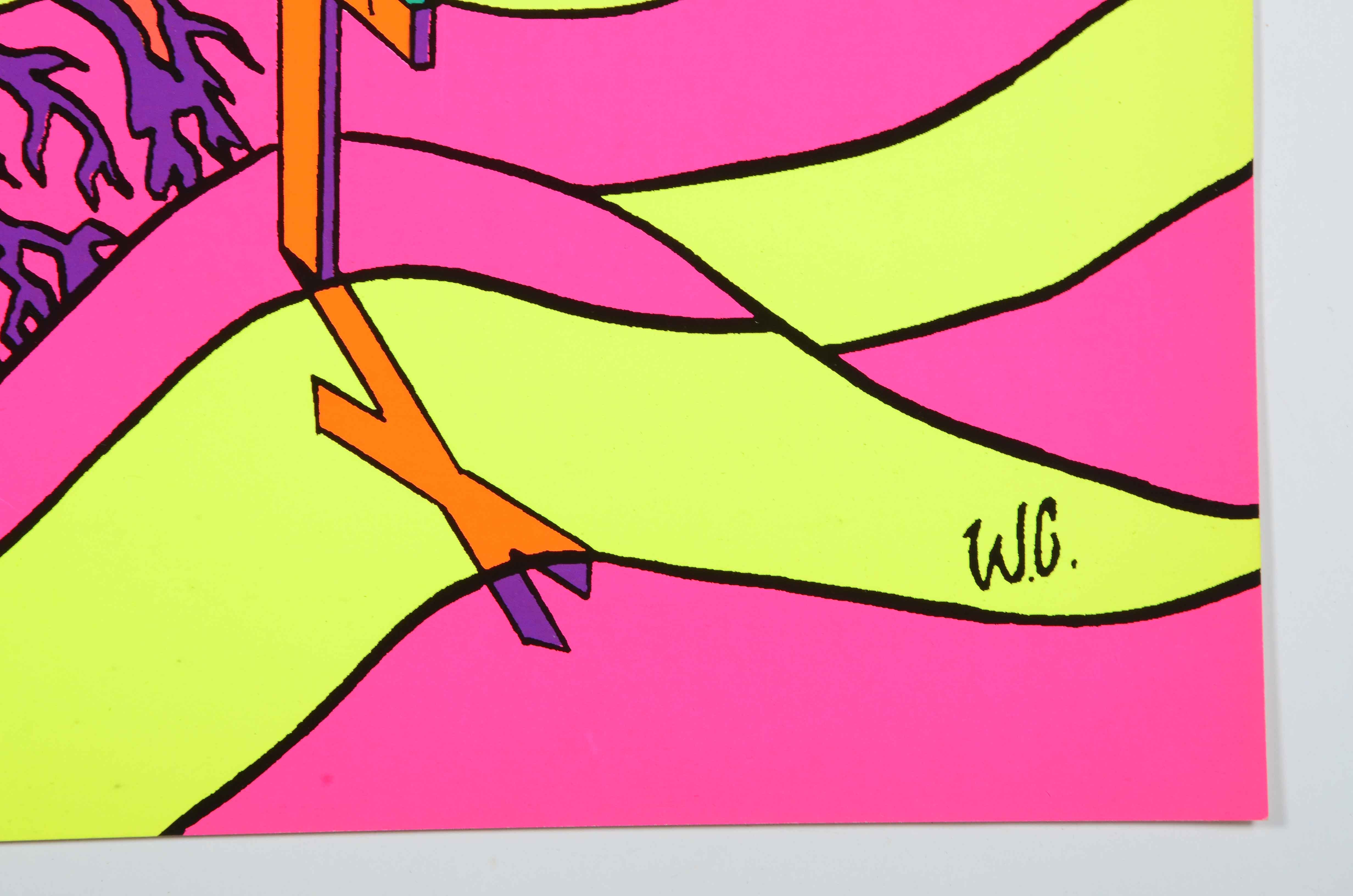 Collection of Vintage Psychedelic Blacklight Serigraph Posters