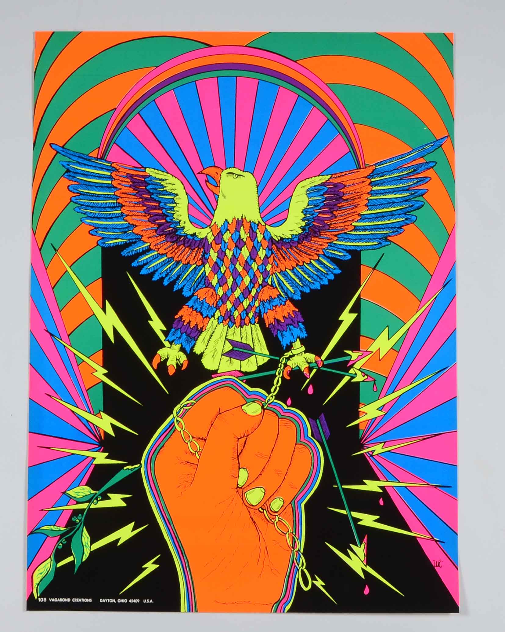 Collection of Vintage Psychedelic Blacklight Serigraph Posters