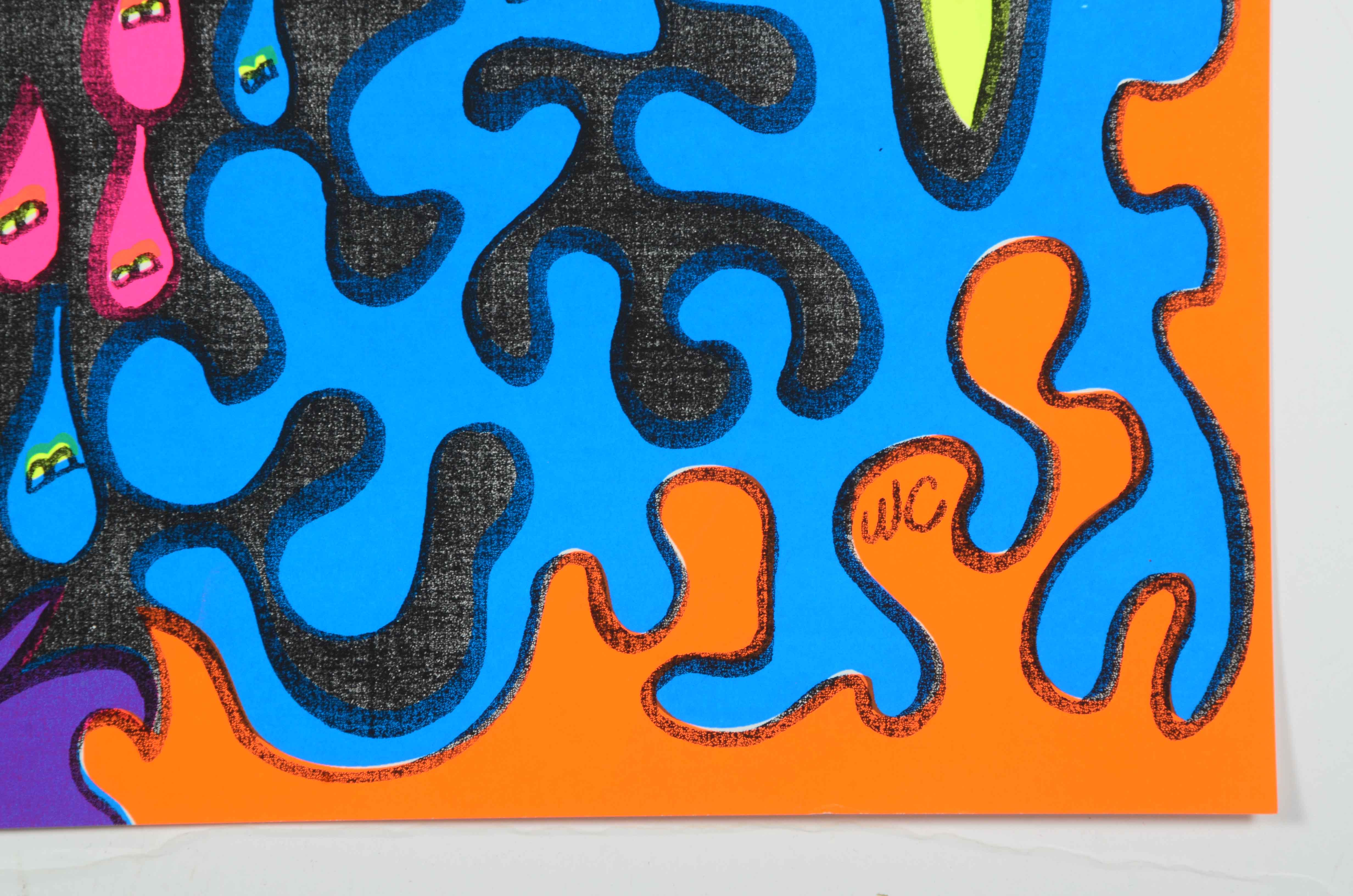 Collection of Vintage Psychedelic Blacklight Serigraph Posters