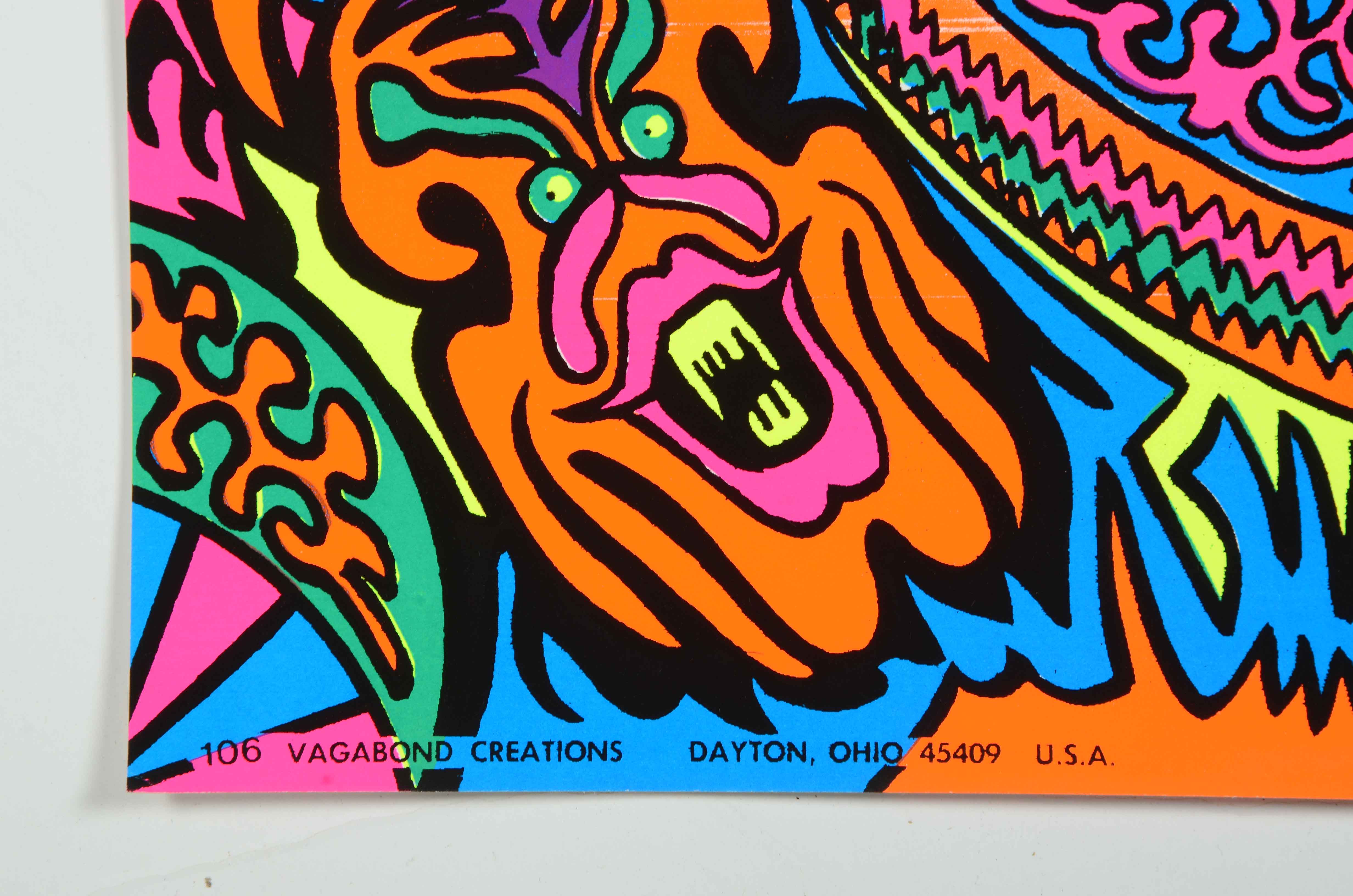 Collection of Vintage Psychedelic Blacklight Serigraph Posters