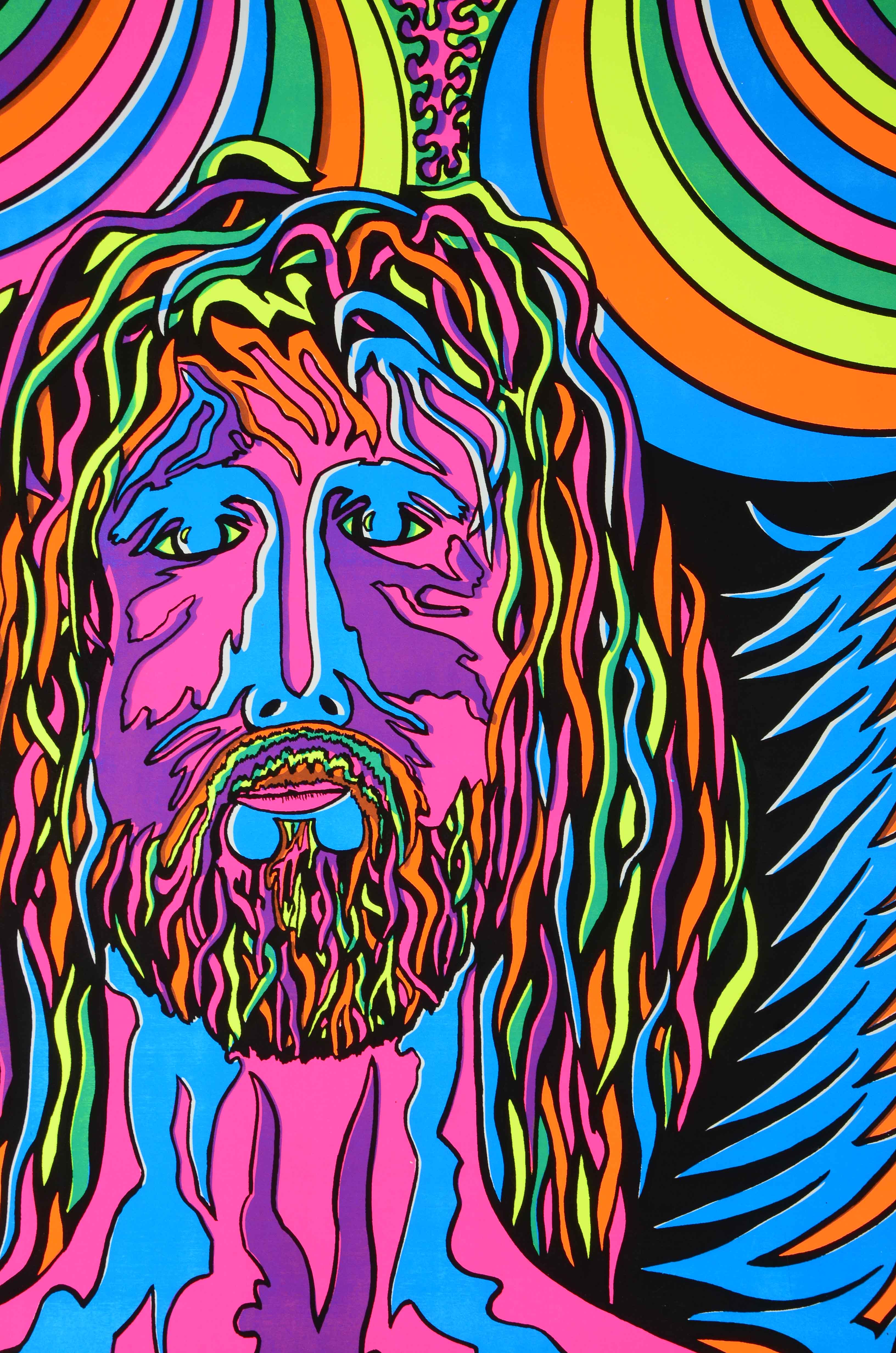 Collection of Vintage Psychedelic Blacklight Serigraph Posters