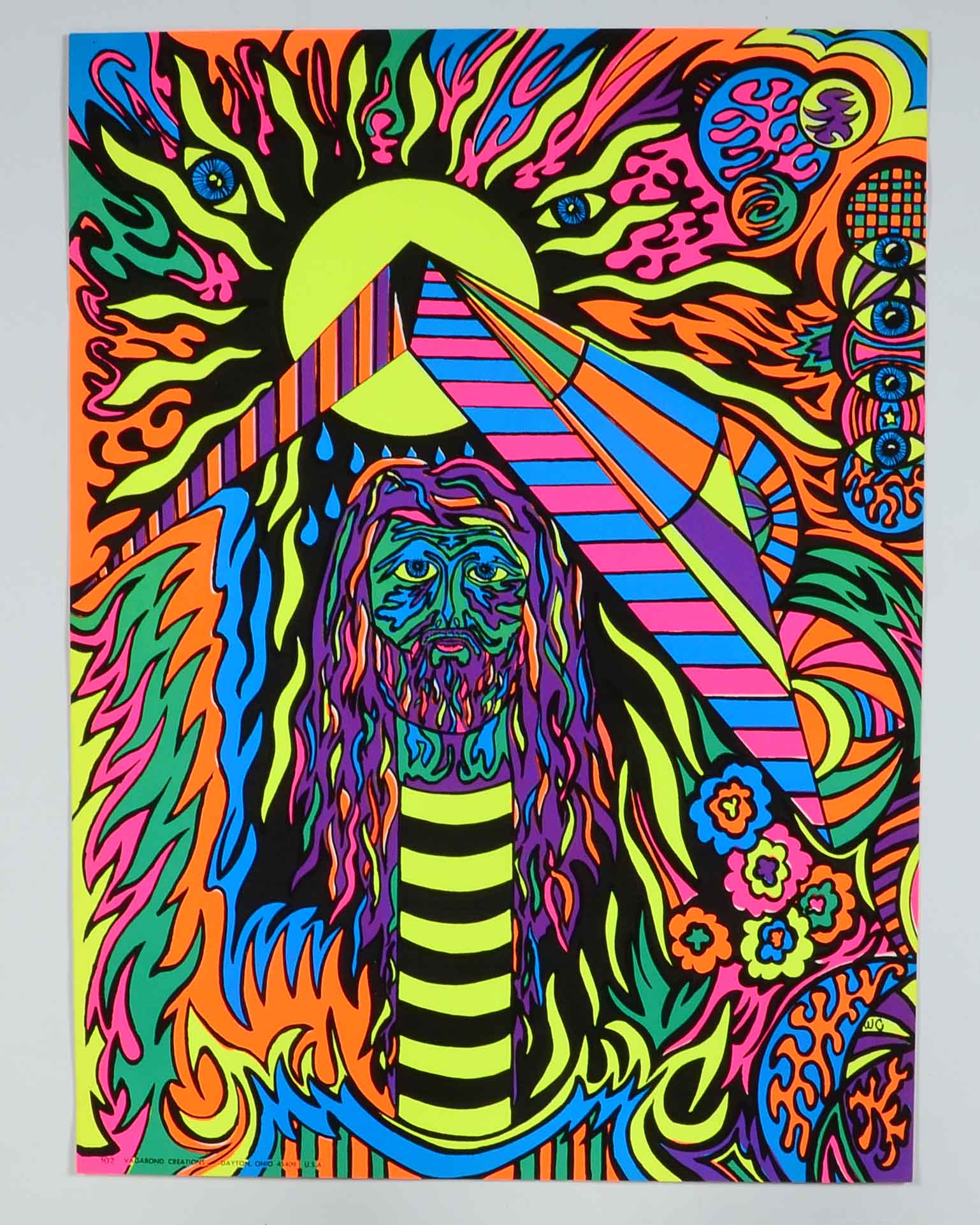 Collection of Vintage Psychedelic Blacklight Serigraph Posters