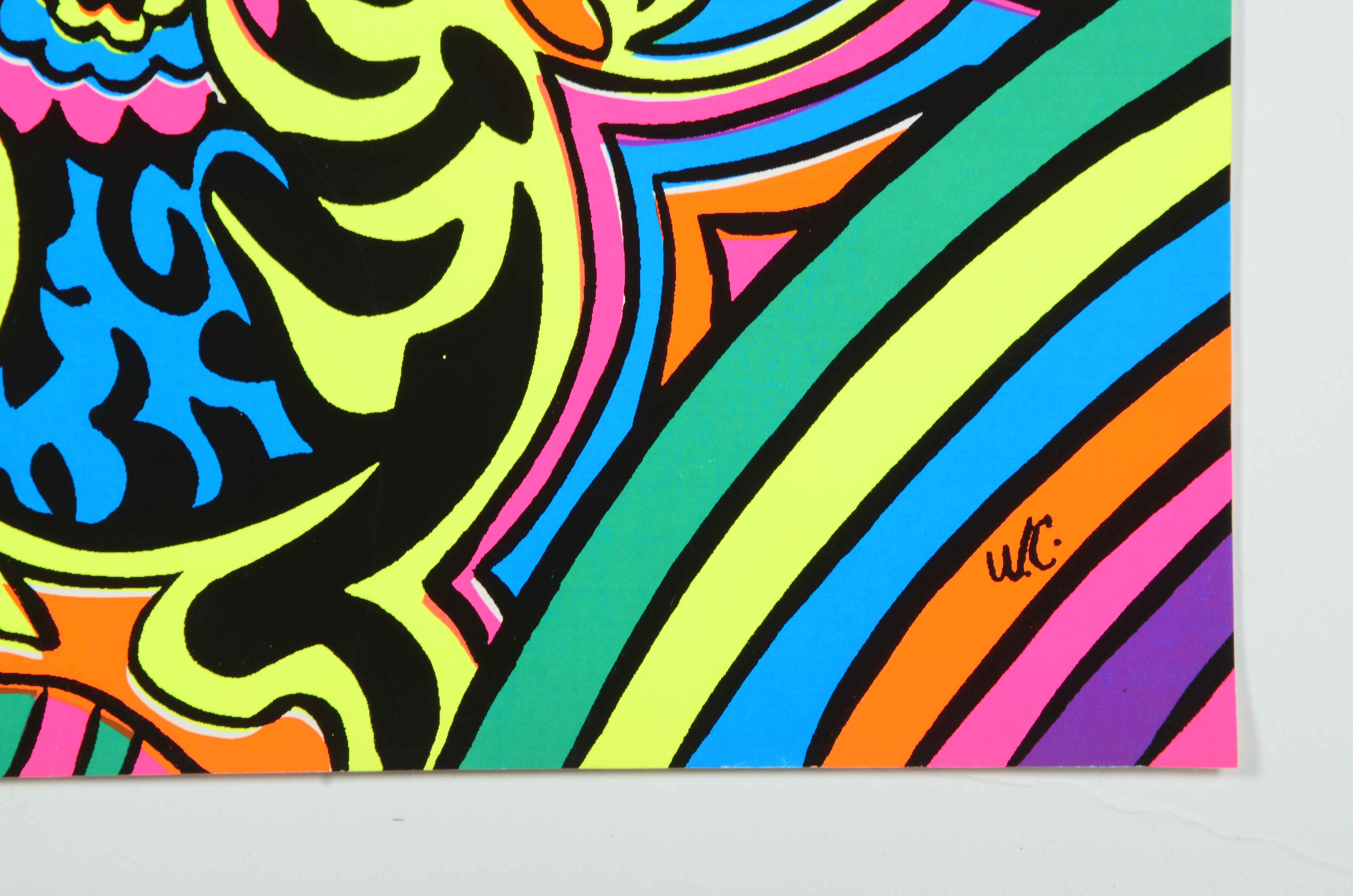 Collection of Vintage Psychedelic Blacklight Serigraph Posters