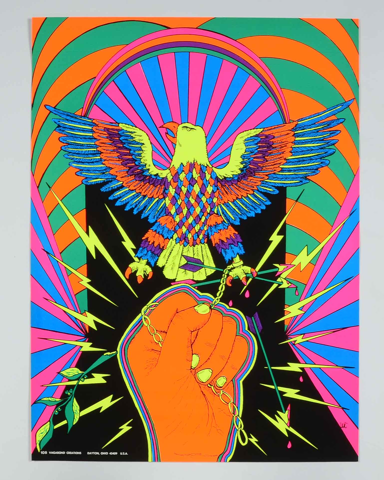 Collection of Vintage Psychedelic Blacklight Serigraph Posters
