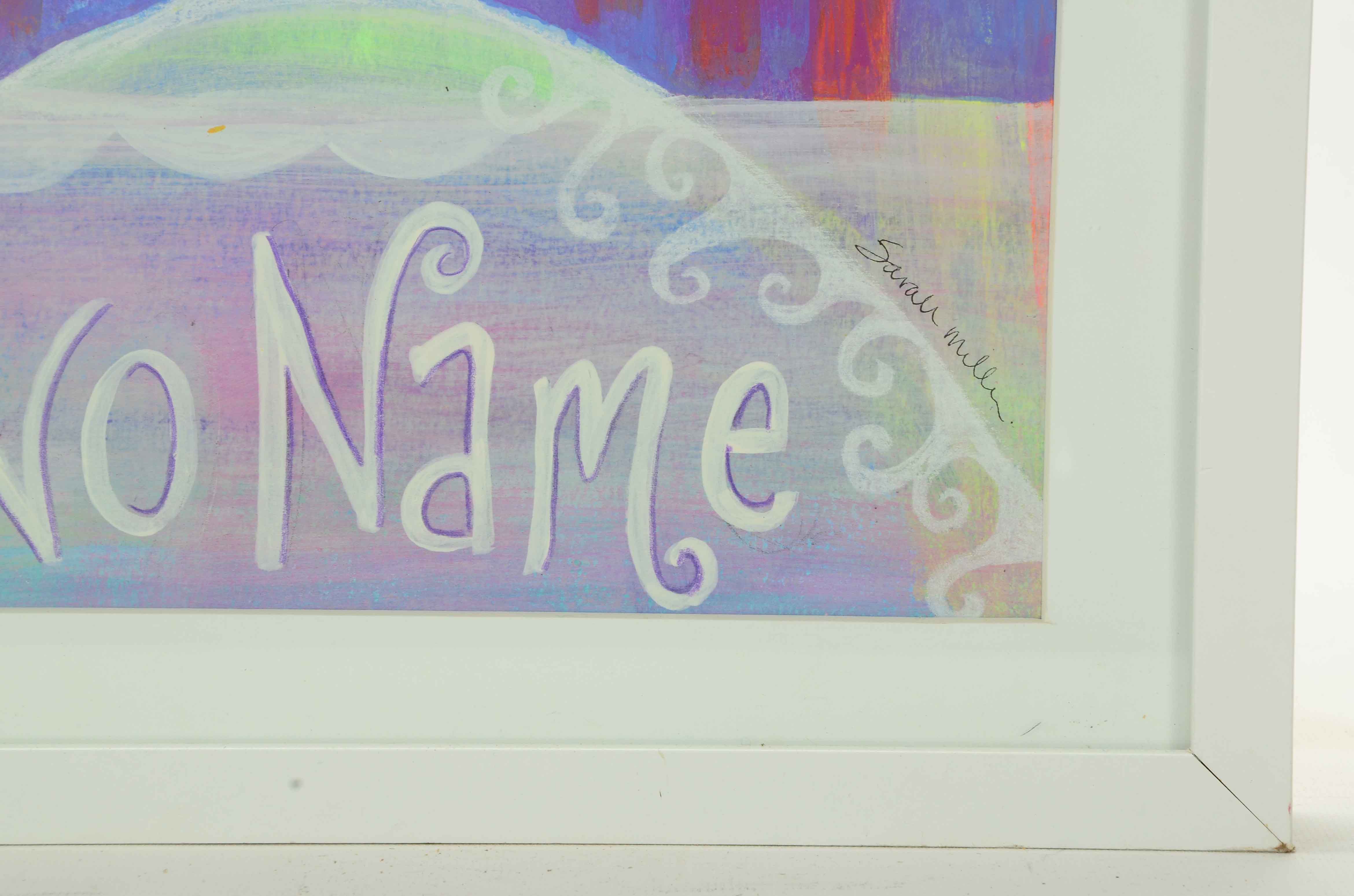 Signed Mixed Media Painting of a Whimsical Landscape Inspired by Lewis Carroll