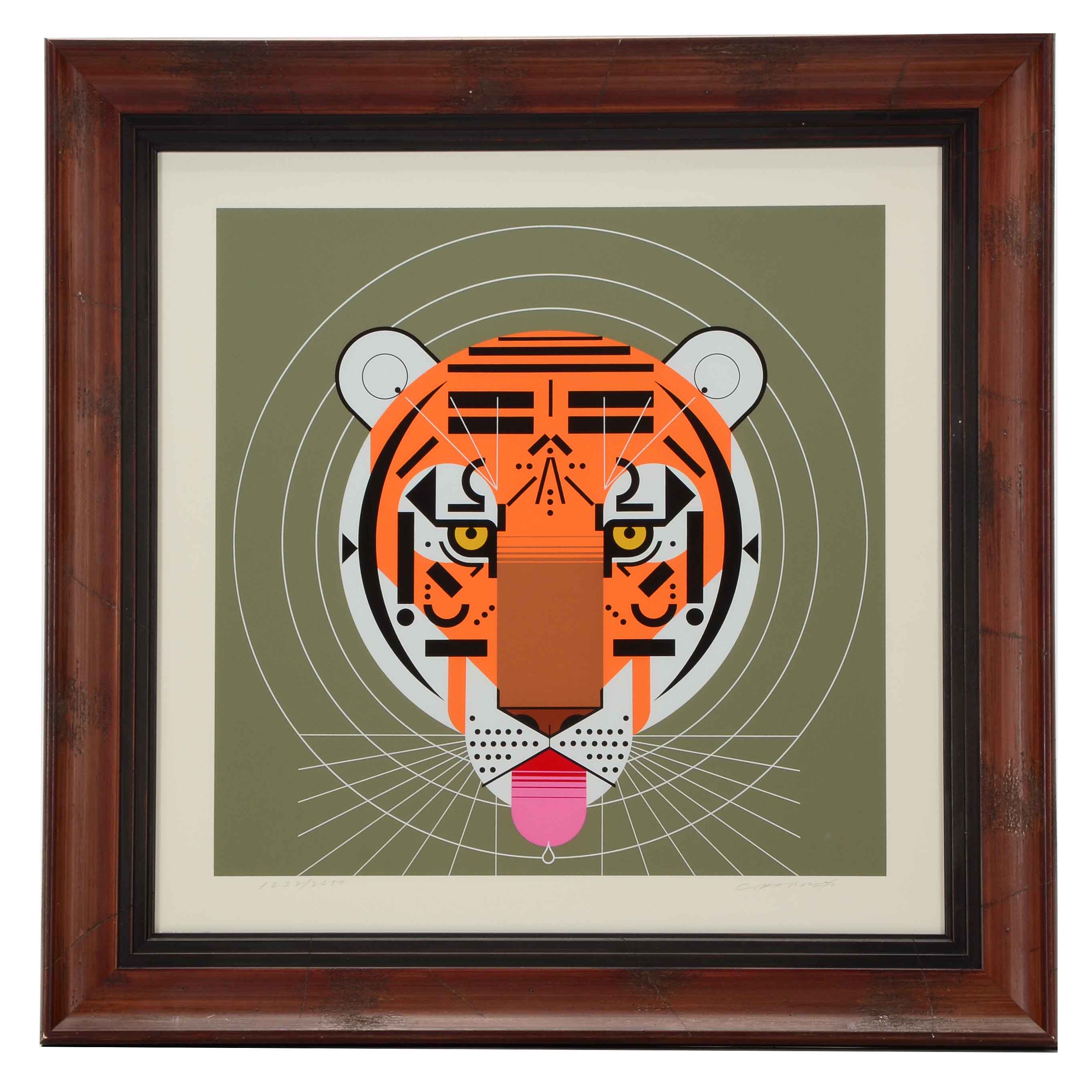 Charley Harper Signed Limited Edition Serigraph "Cool Carnivore"