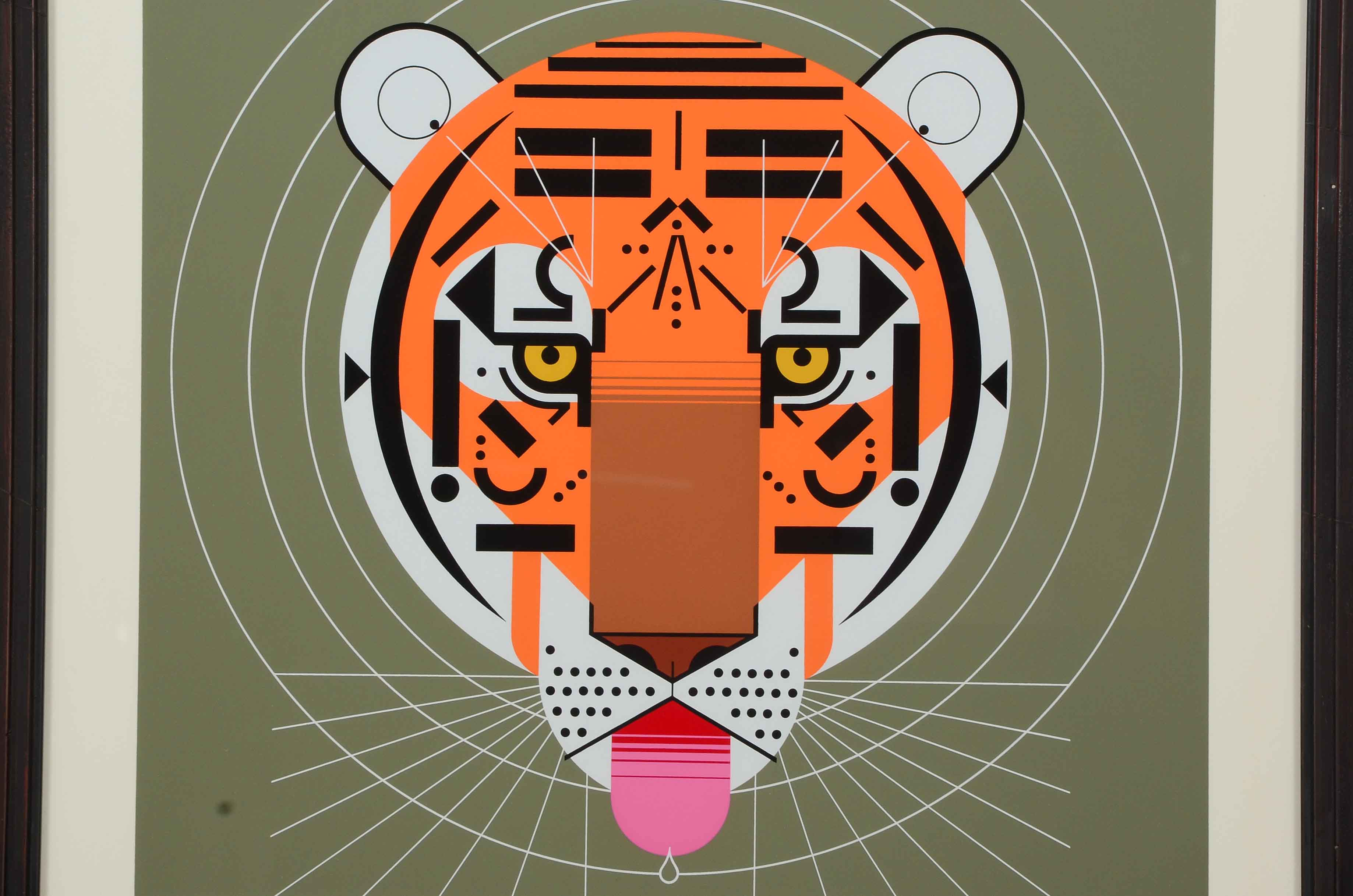 Charley Harper Signed Limited Edition Serigraph "Cool Carnivore"