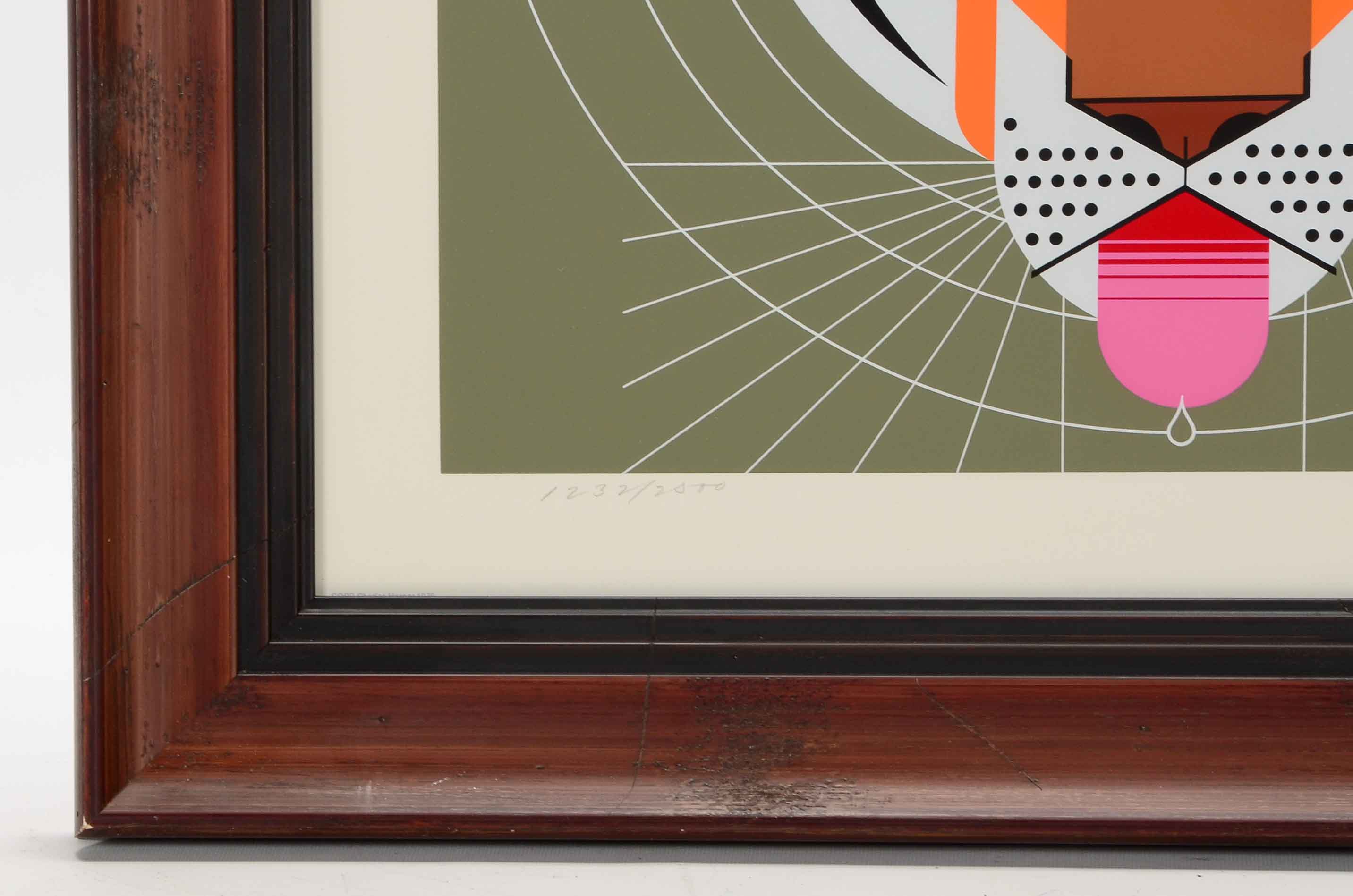 Charley Harper Signed Limited Edition Serigraph "Cool Carnivore"