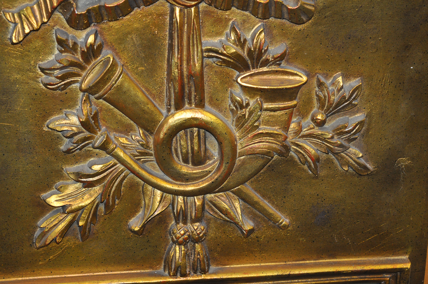 Reproduction French Louis XVI Style Hunting Horn Wall Mirror