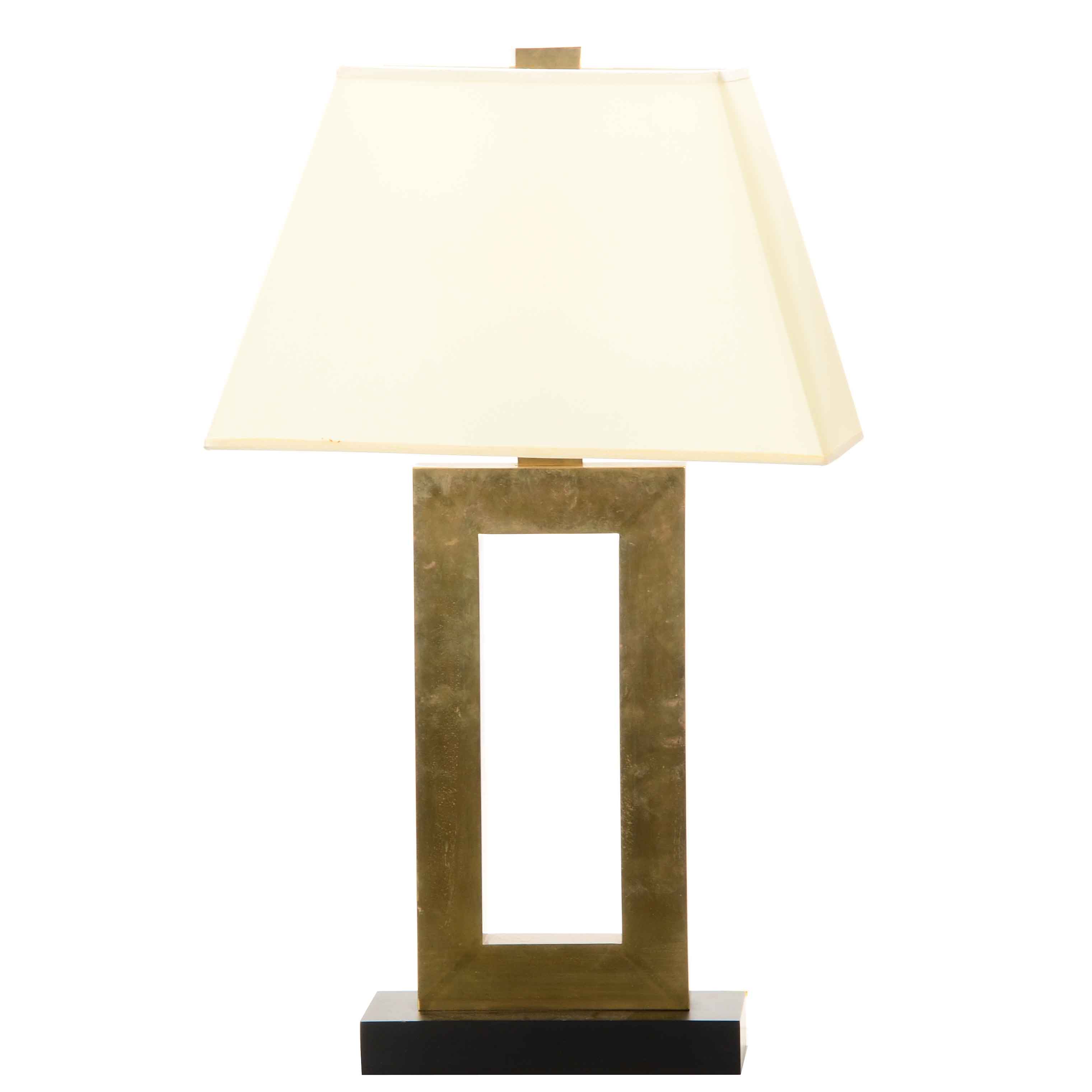 Modern Geometric Brass Table Lamp