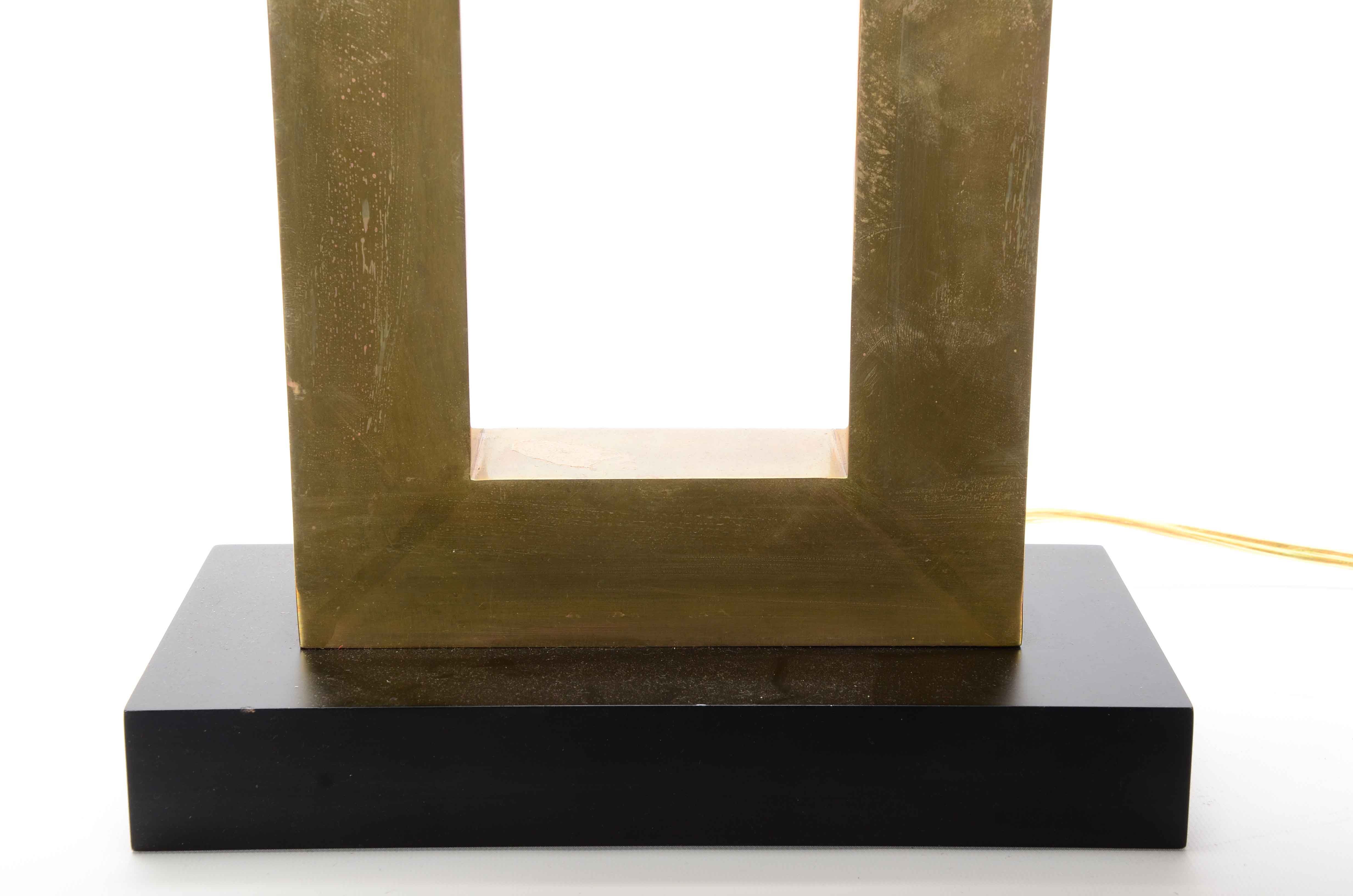 Modern Geometric Brass Table Lamp