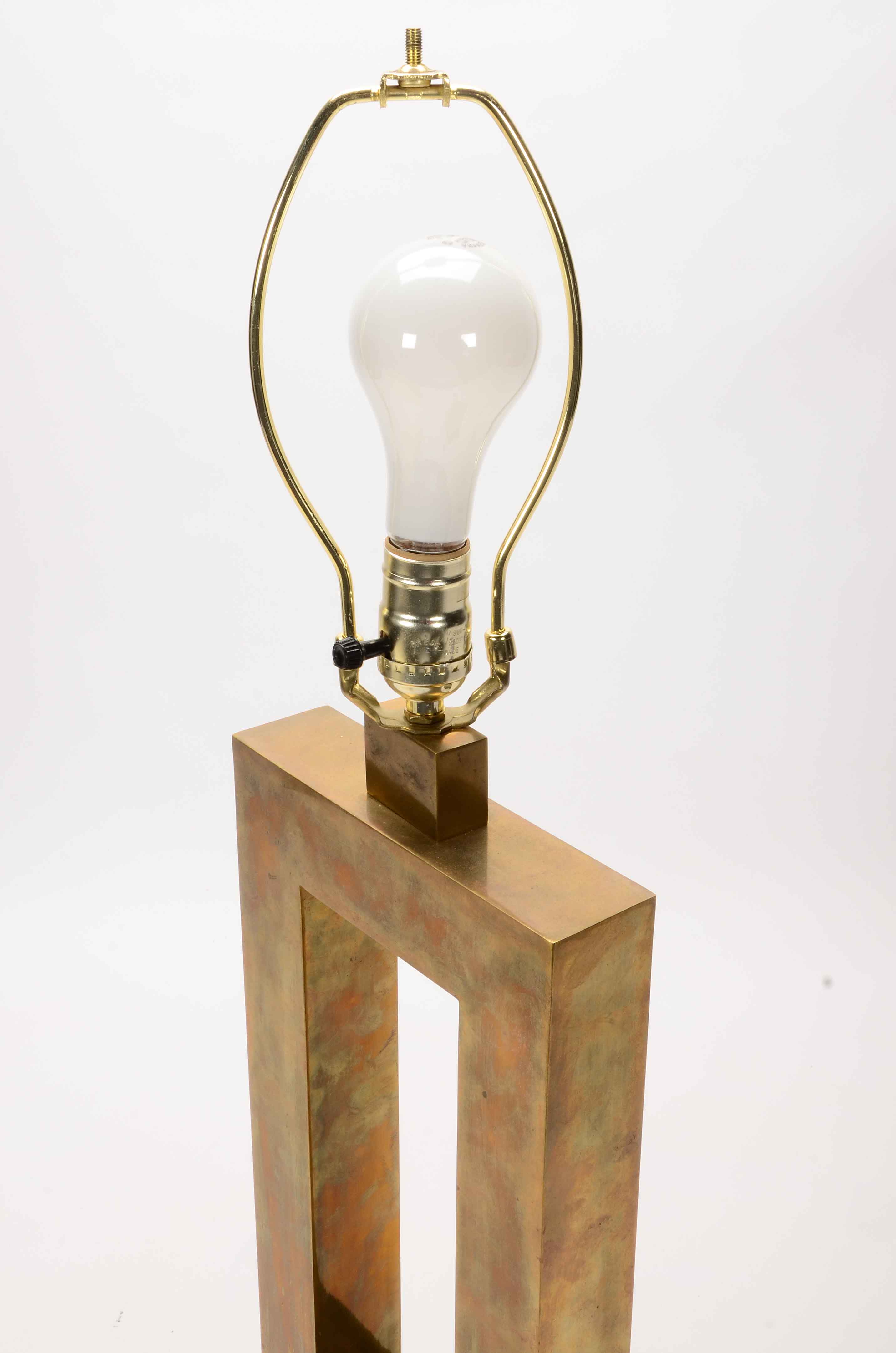 Modern Geometric Brass Table Lamp