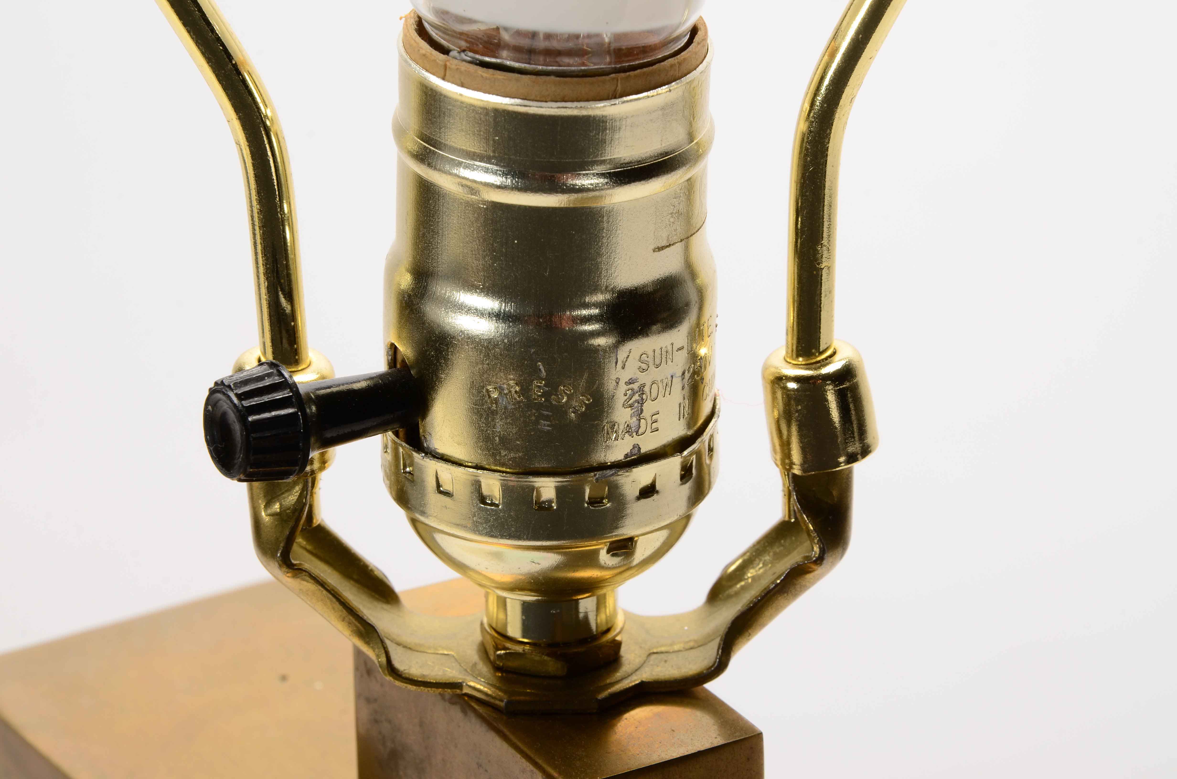 Modern Geometric Brass Table Lamp