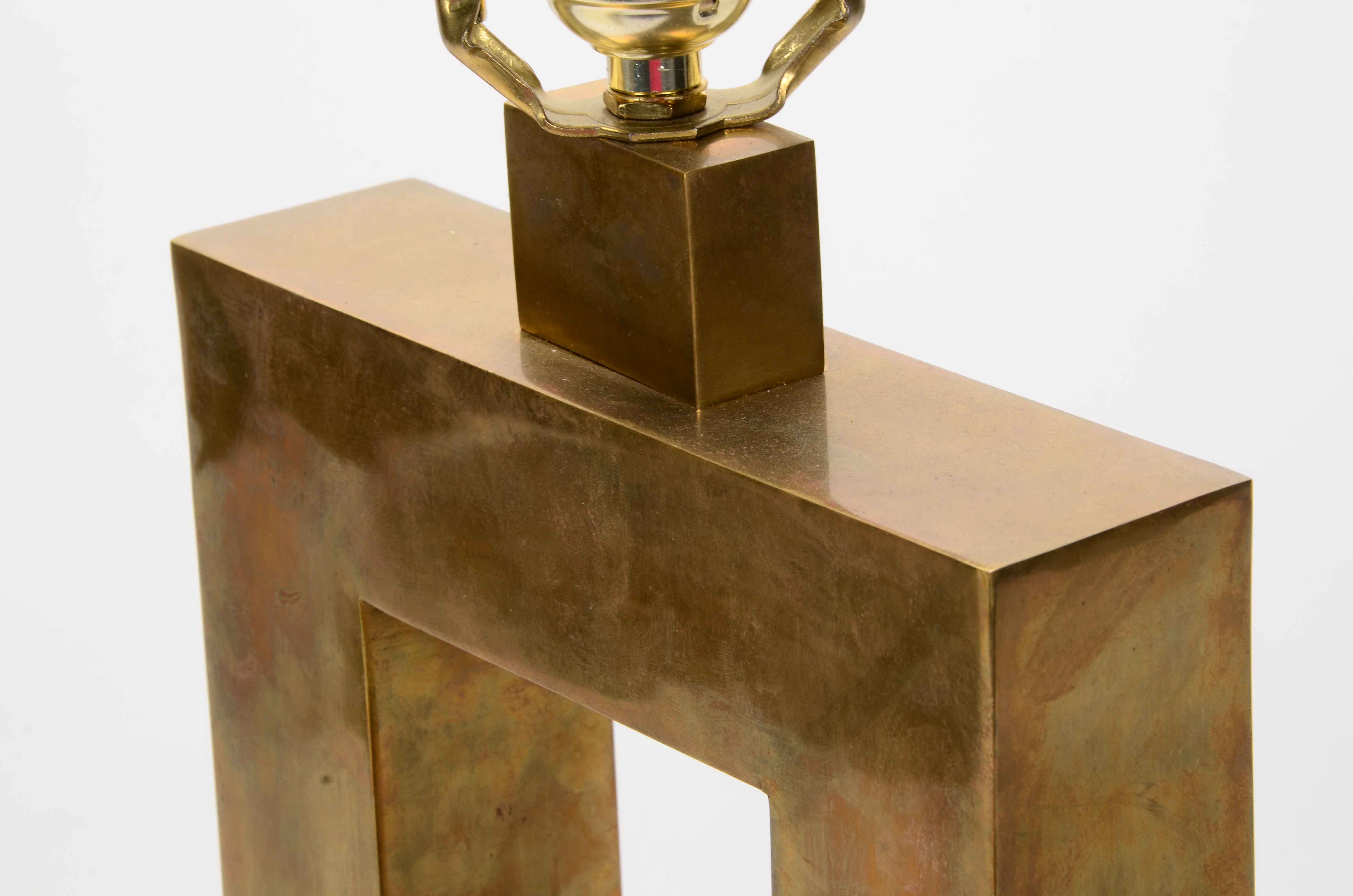 Modern Geometric Brass Table Lamp