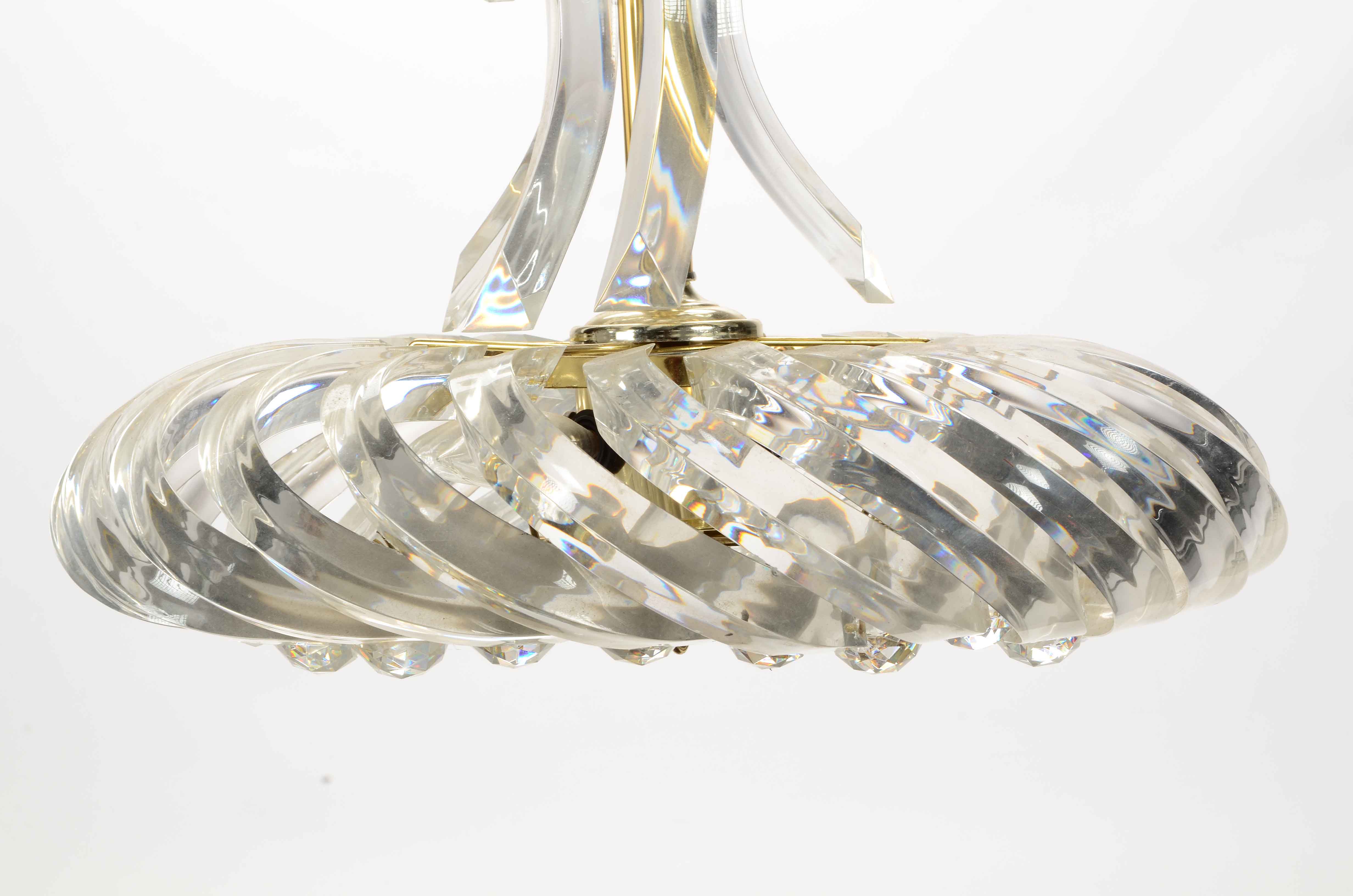 Hollywood Regency Style Acrylic Chandelier by Triarch