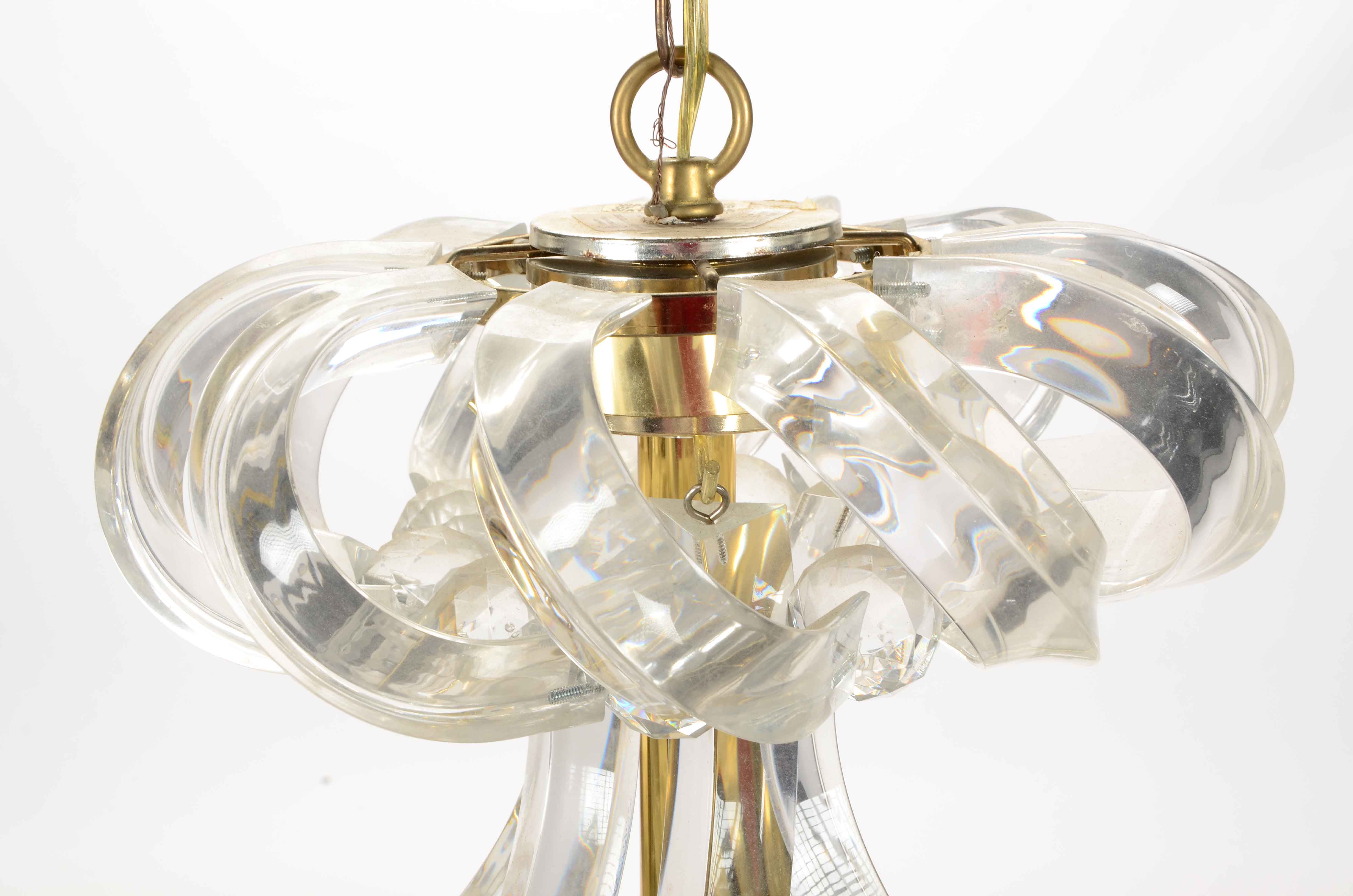 Hollywood Regency Style Acrylic Chandelier by Triarch