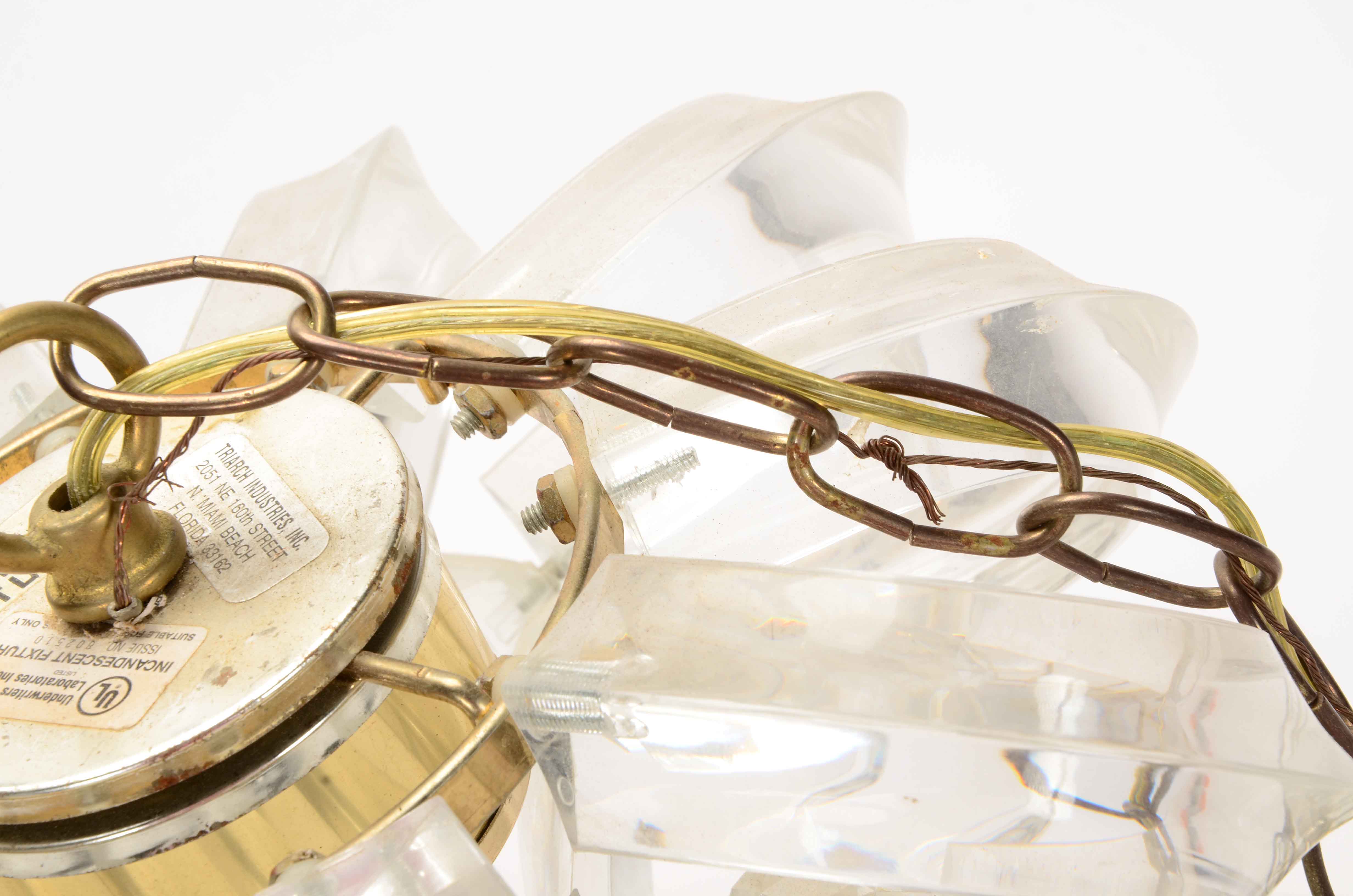 Hollywood Regency Style Acrylic Chandelier by Triarch