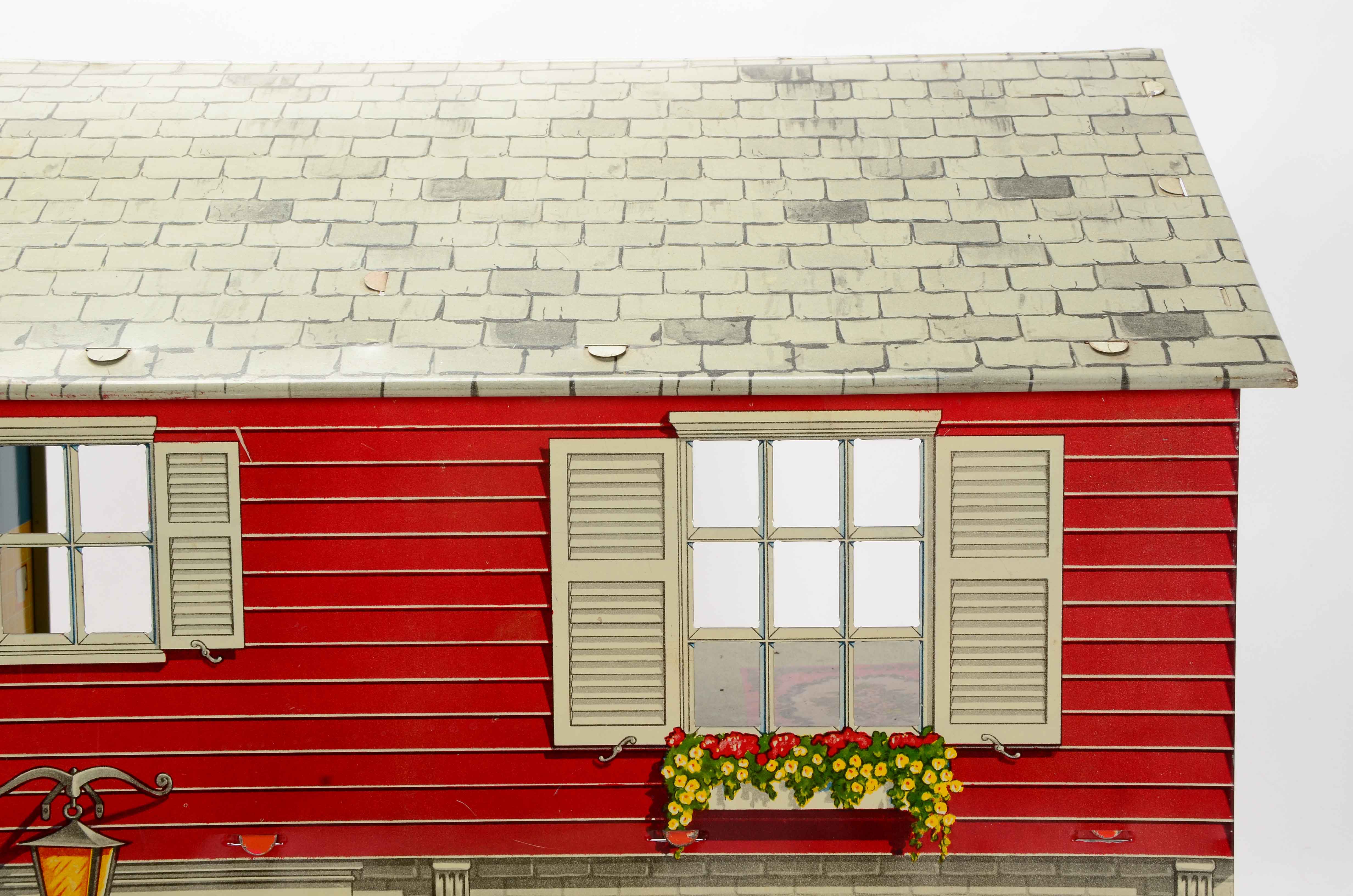 Marx Tin Litho Dollhouse with Furnishings