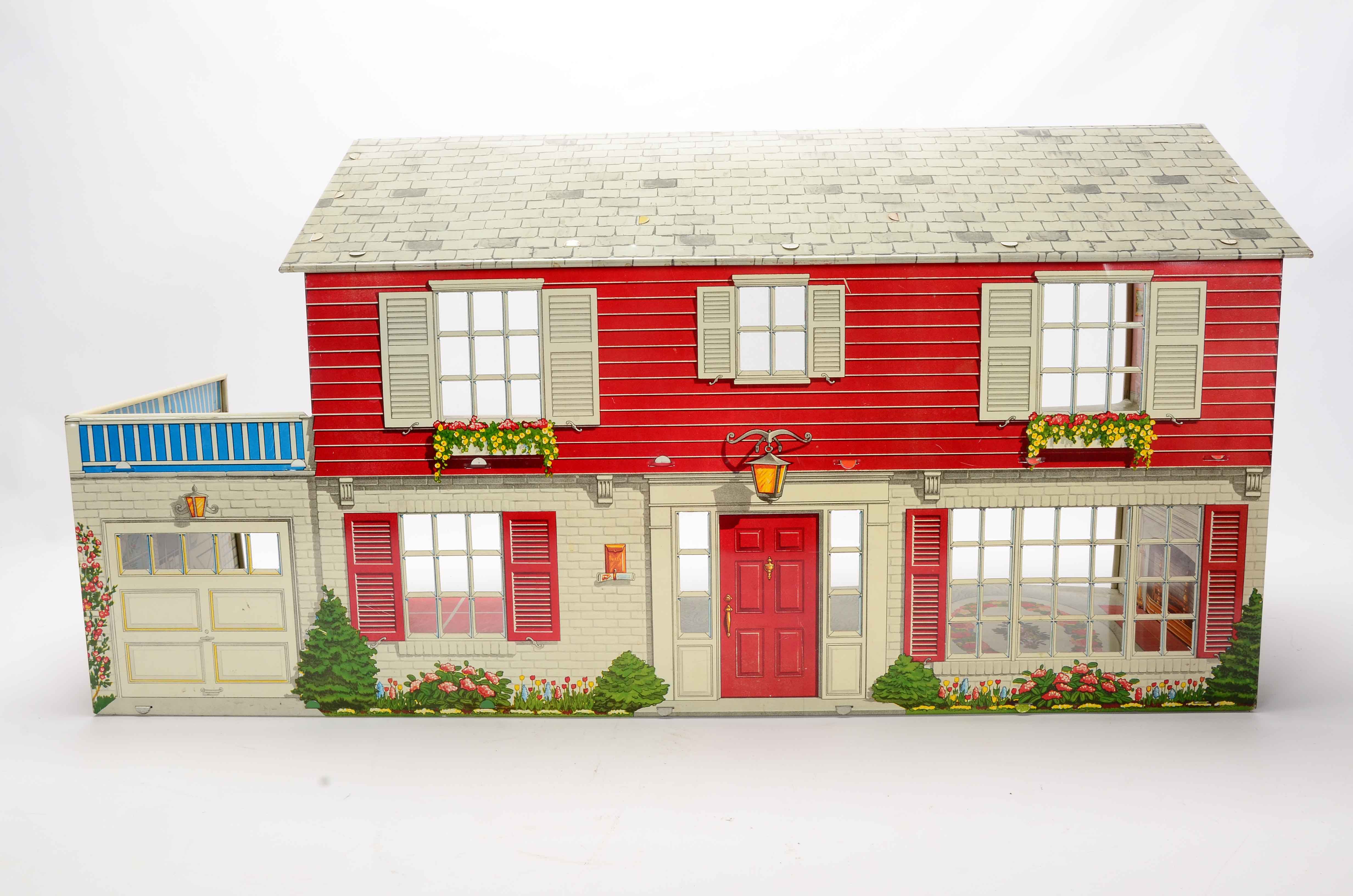 Marx Tin Litho Dollhouse with Furnishings
