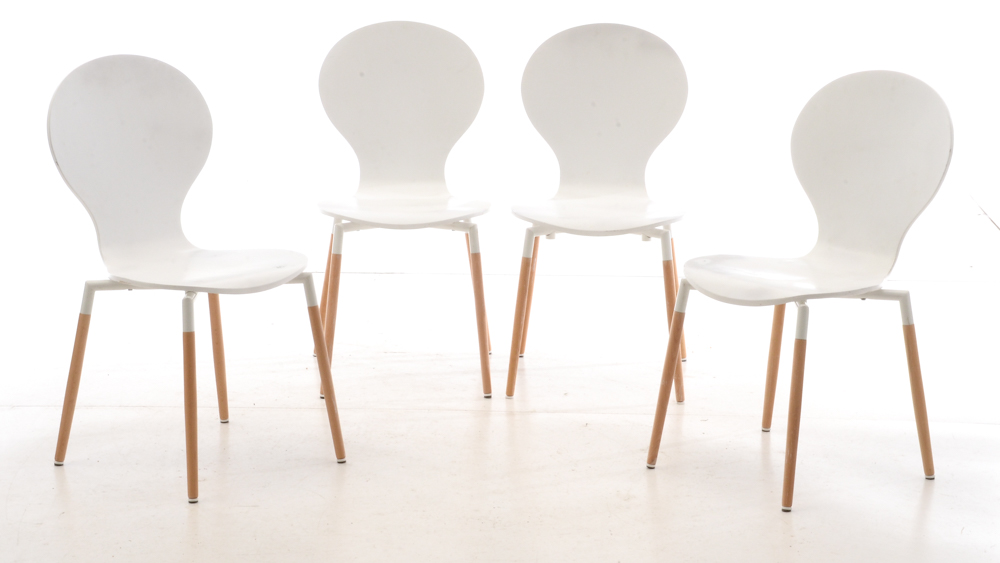 Set of Modway "Path" Dining Chairs in White
