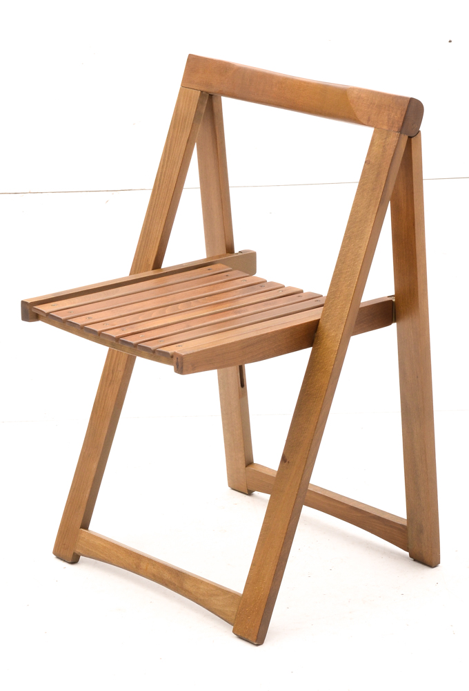 Mid Century Modern Romanian Folding Drop Leaf Table and Chairs