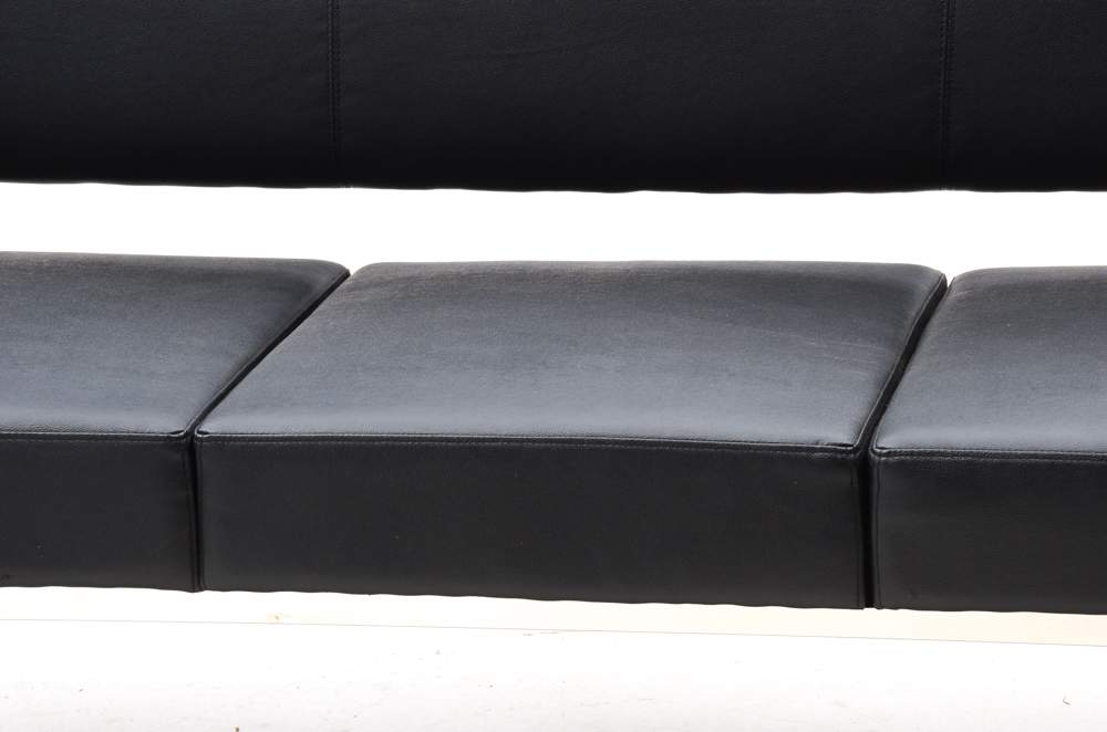 Black Vinyl Modern Sofa